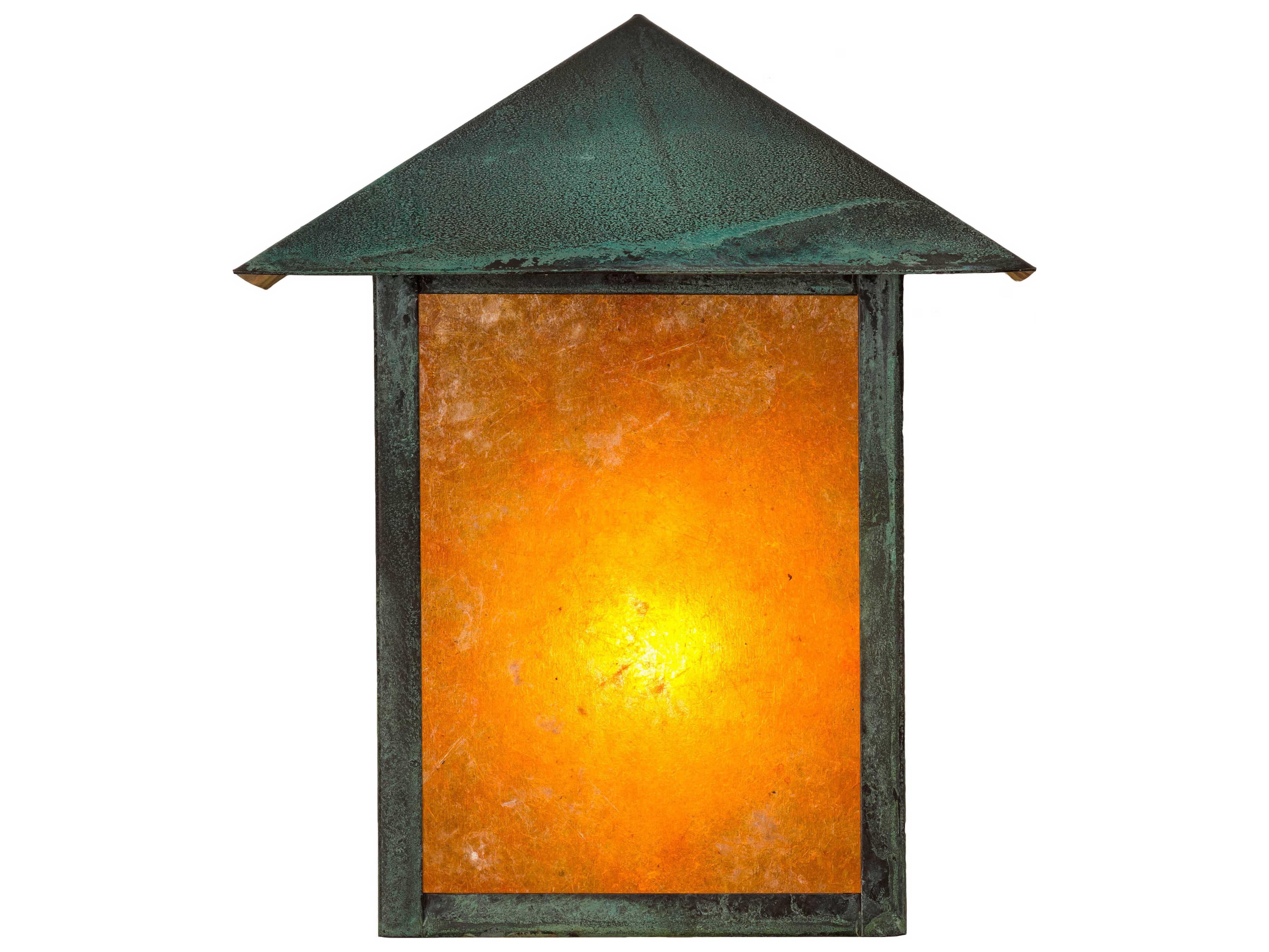 Meyda Seneca 1-Light Verdigris Brown Glass Wall Sconce