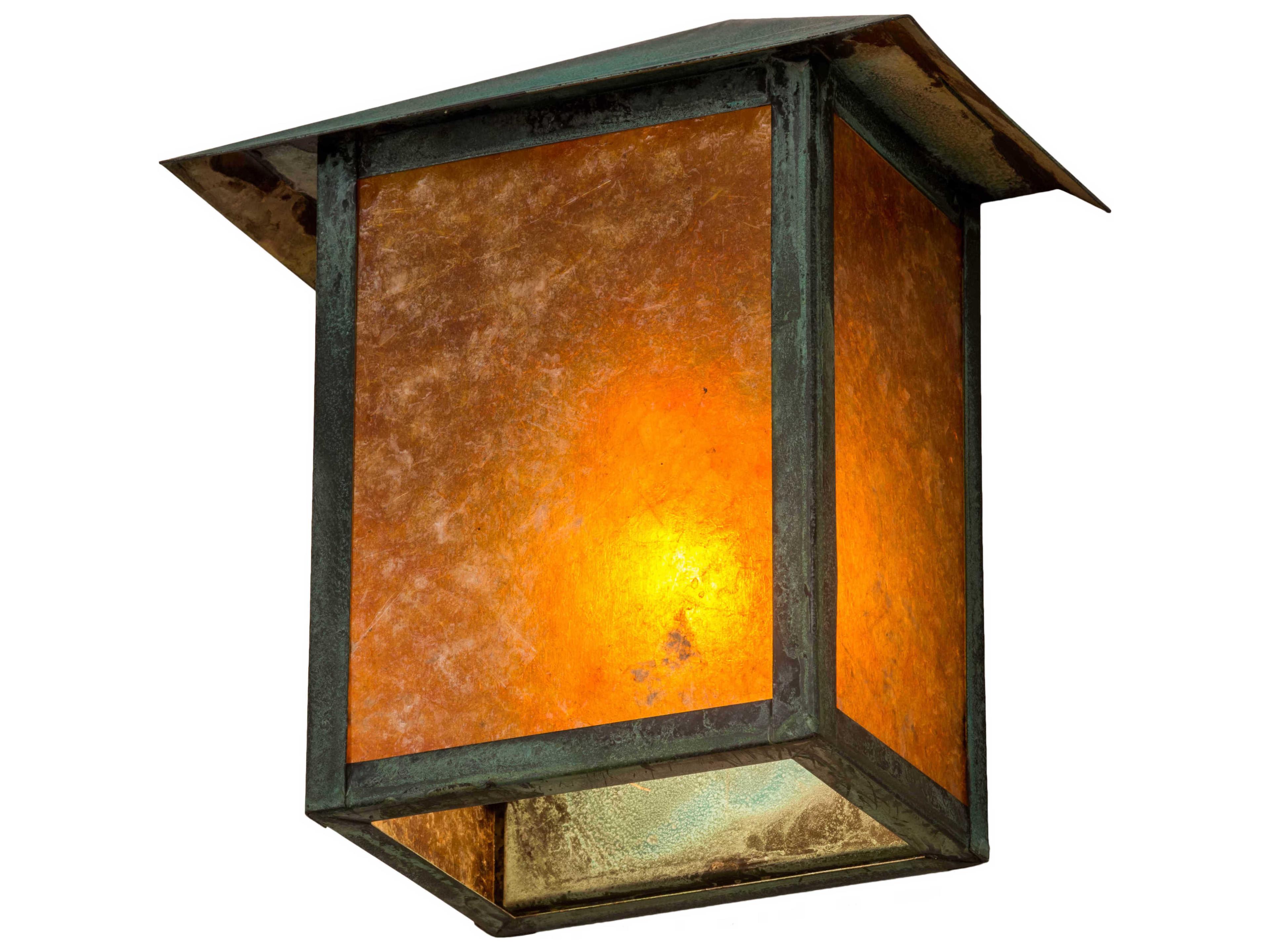 Meyda Seneca 1-Light Verdigris Brown Glass Wall Sconce