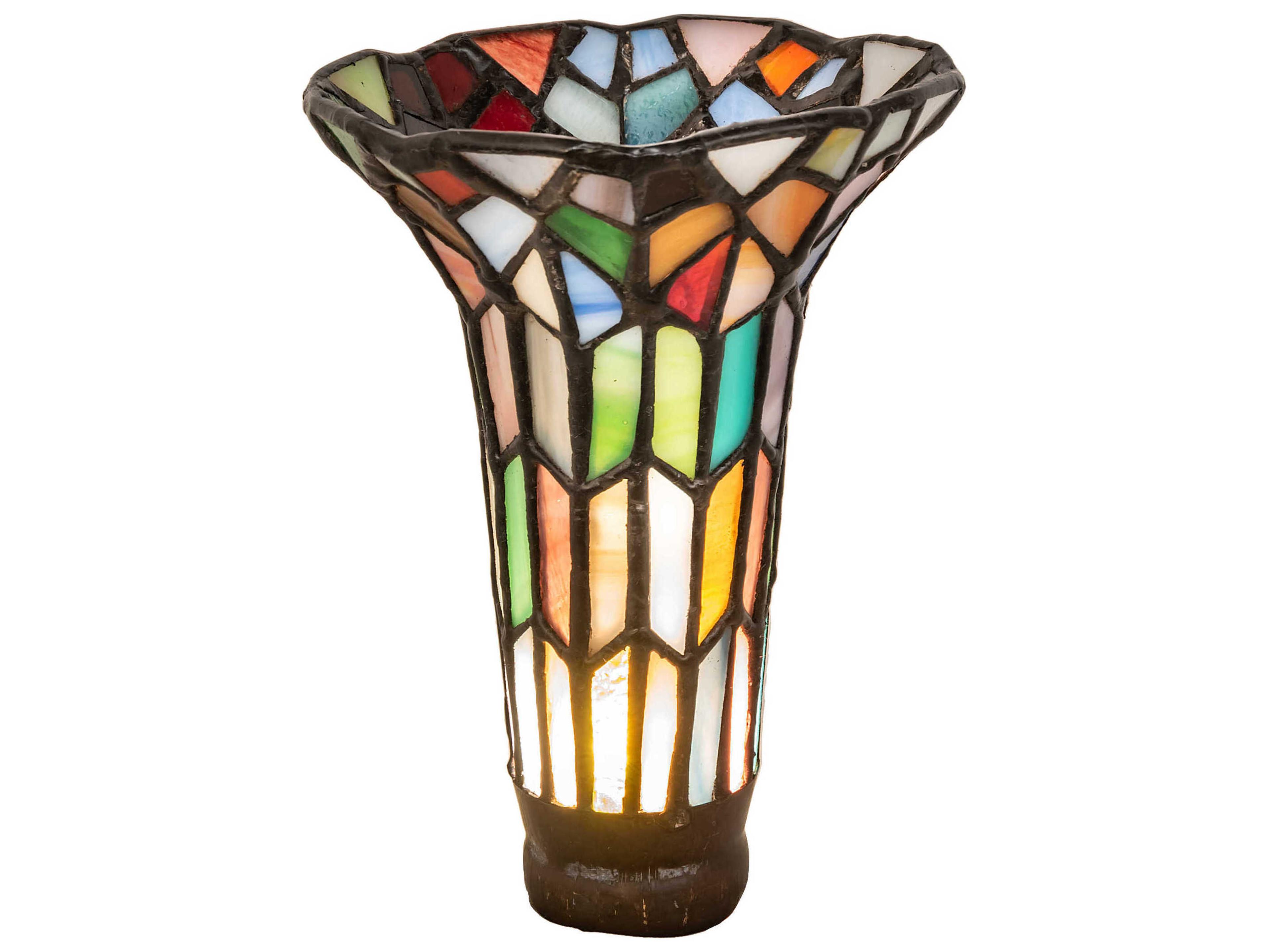 Pink / Green / Blue 4" Stained Glass Pond Lily Shade