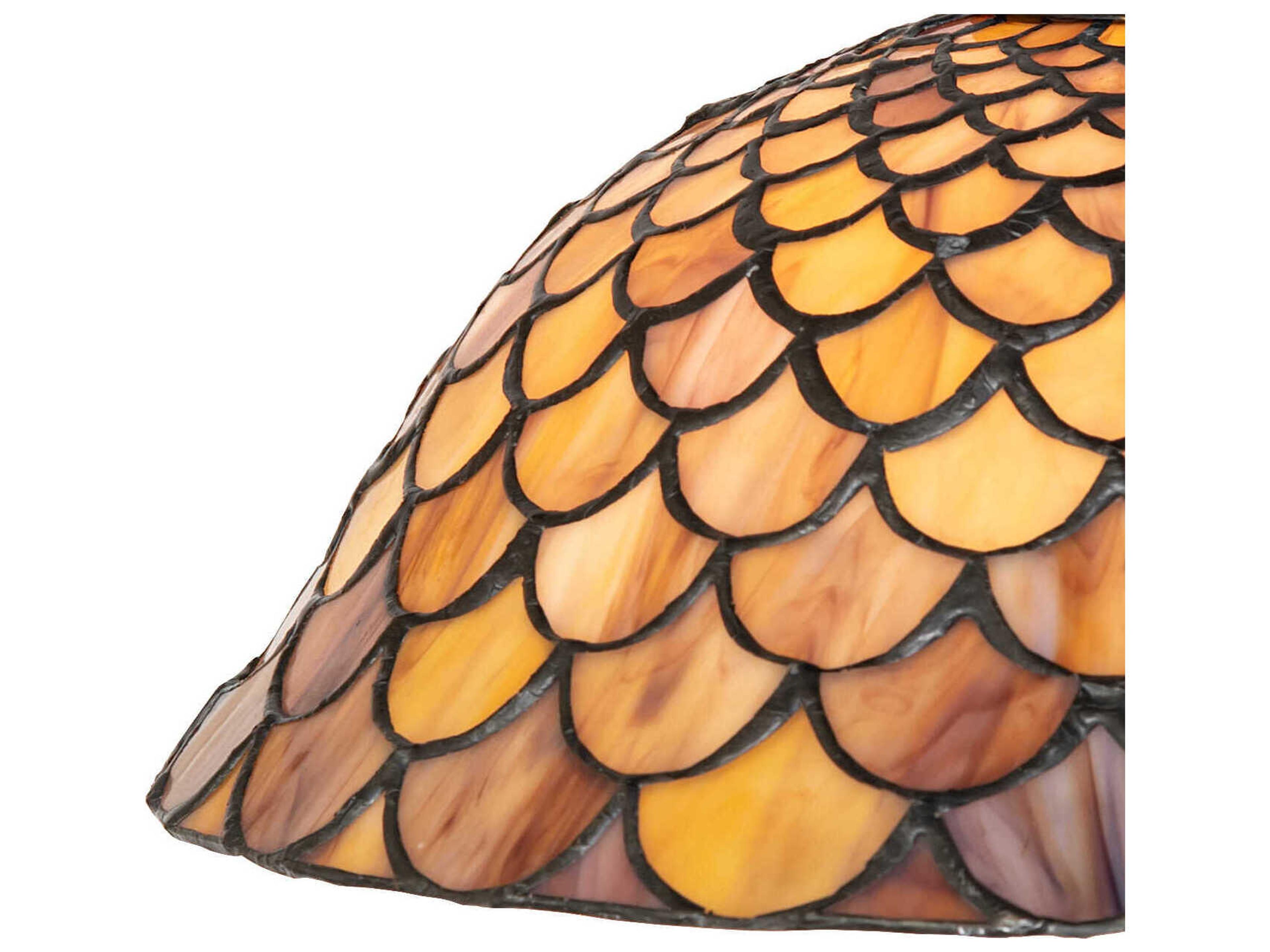 Meyda Tiffany Fishscale 1-Light Mahogany Bronze Dome Pendant