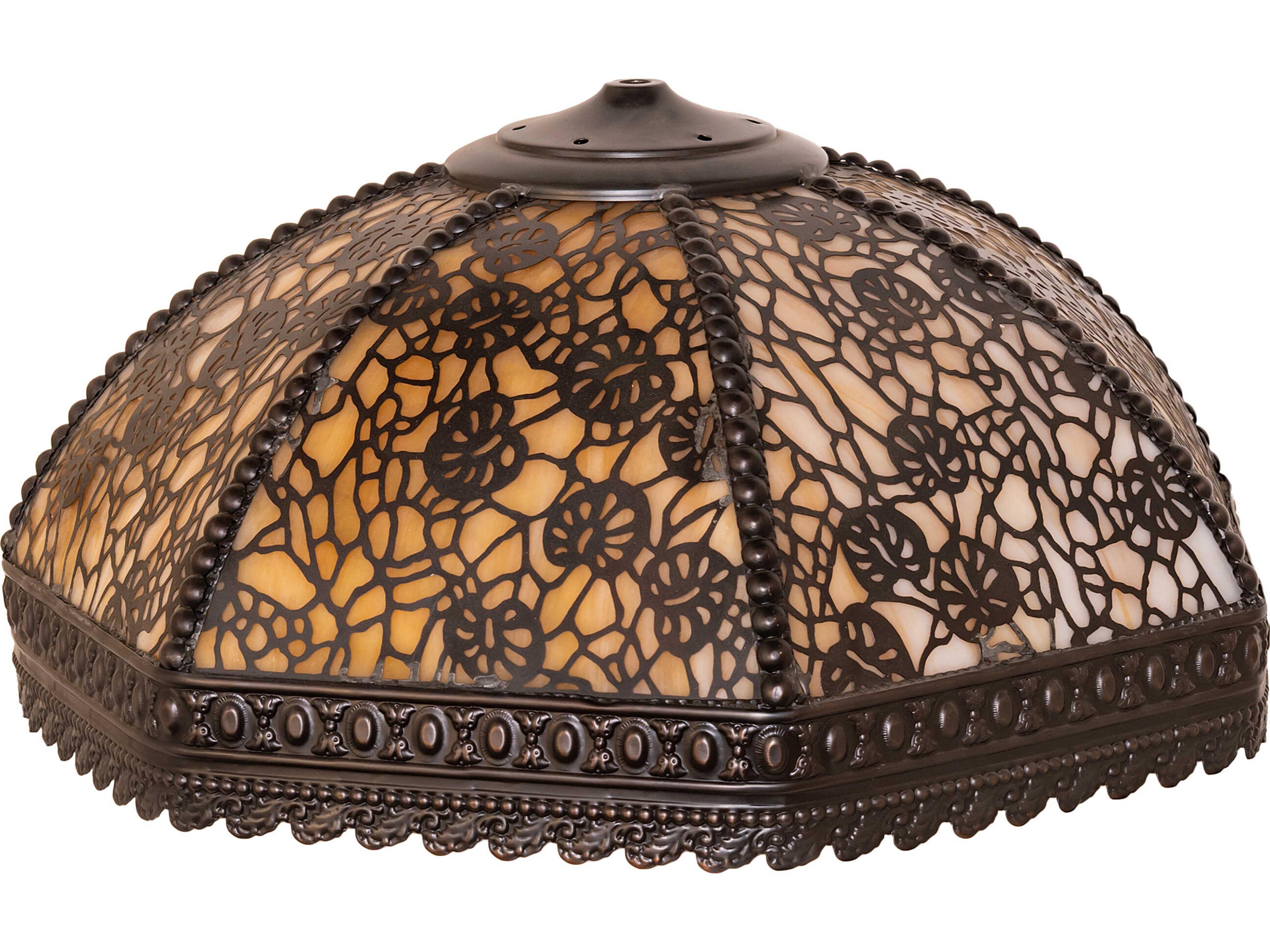 Meyda Lotus Leaf Beige Art Glass