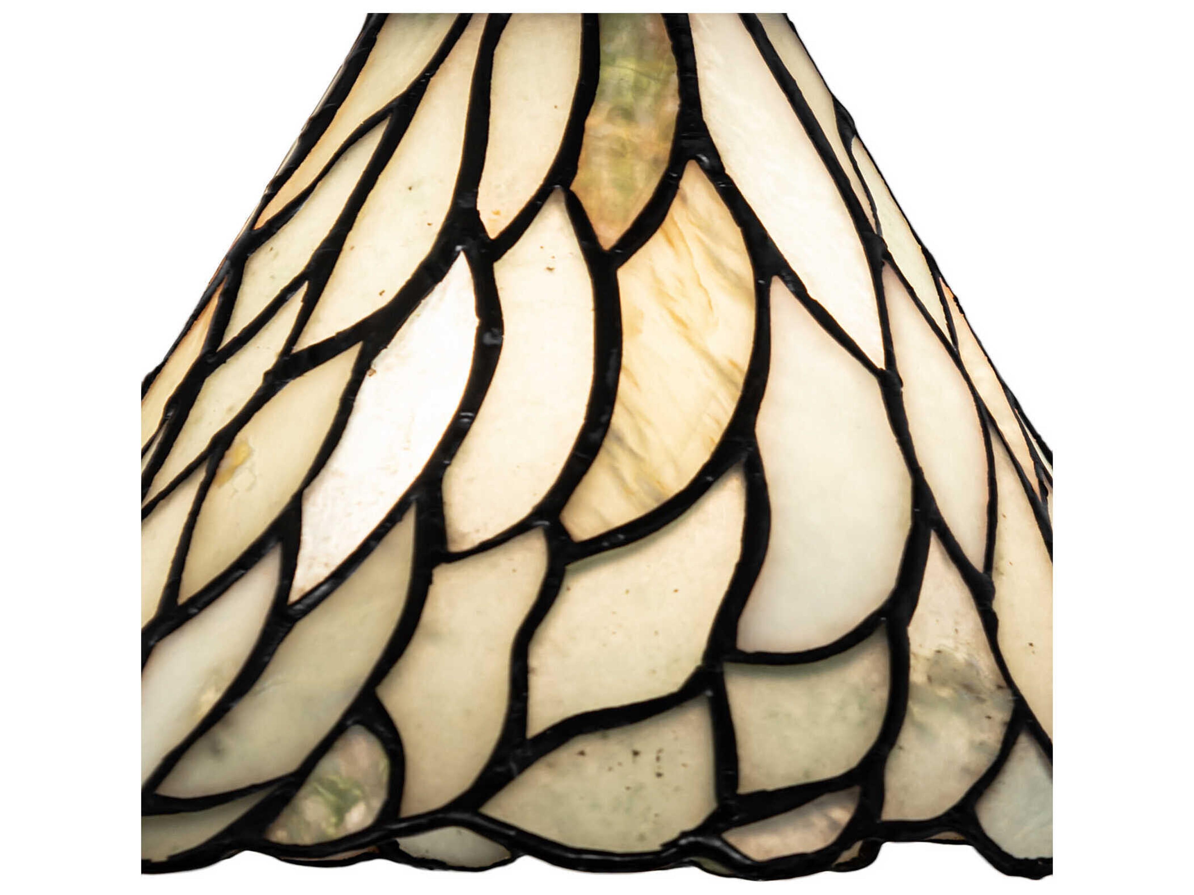 Meyda Willow 1-Light Mahogany Bronze Glass Tiffany Mini Pendant