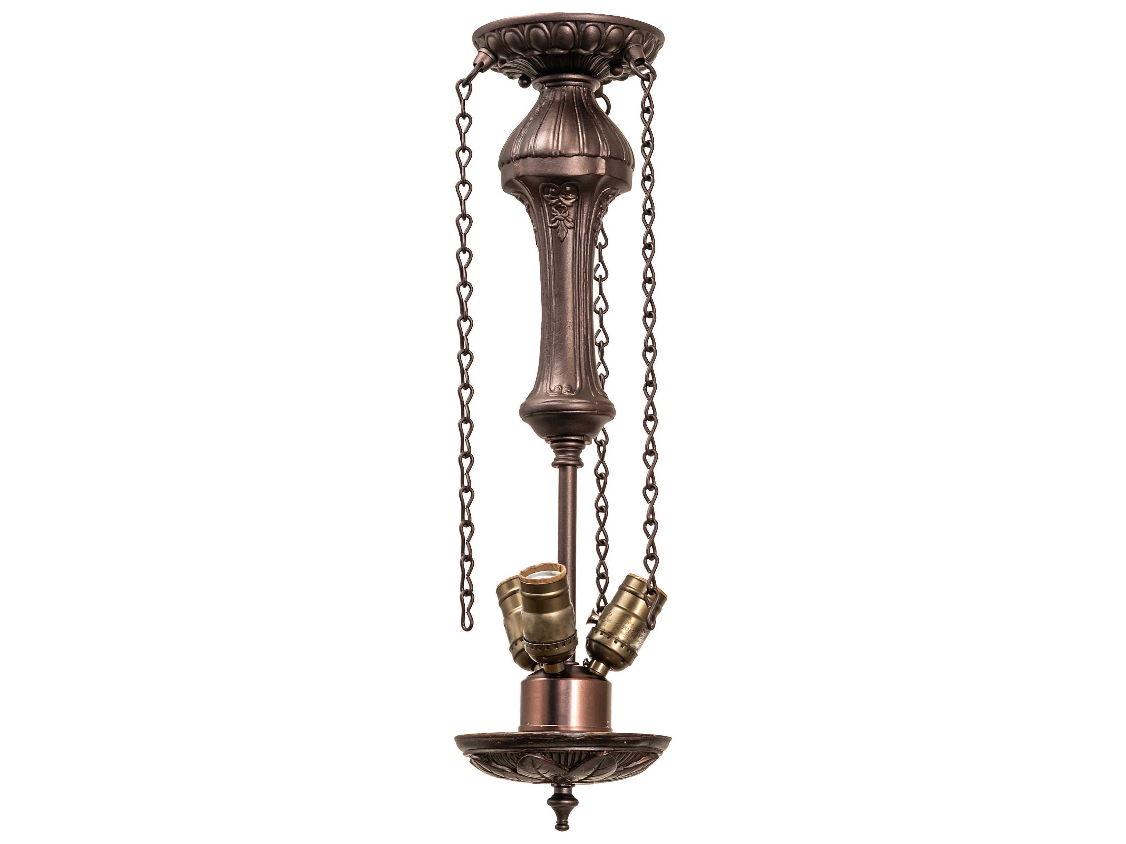 Meyda 3-Light Mahogany Bronze Semi Flush Mount