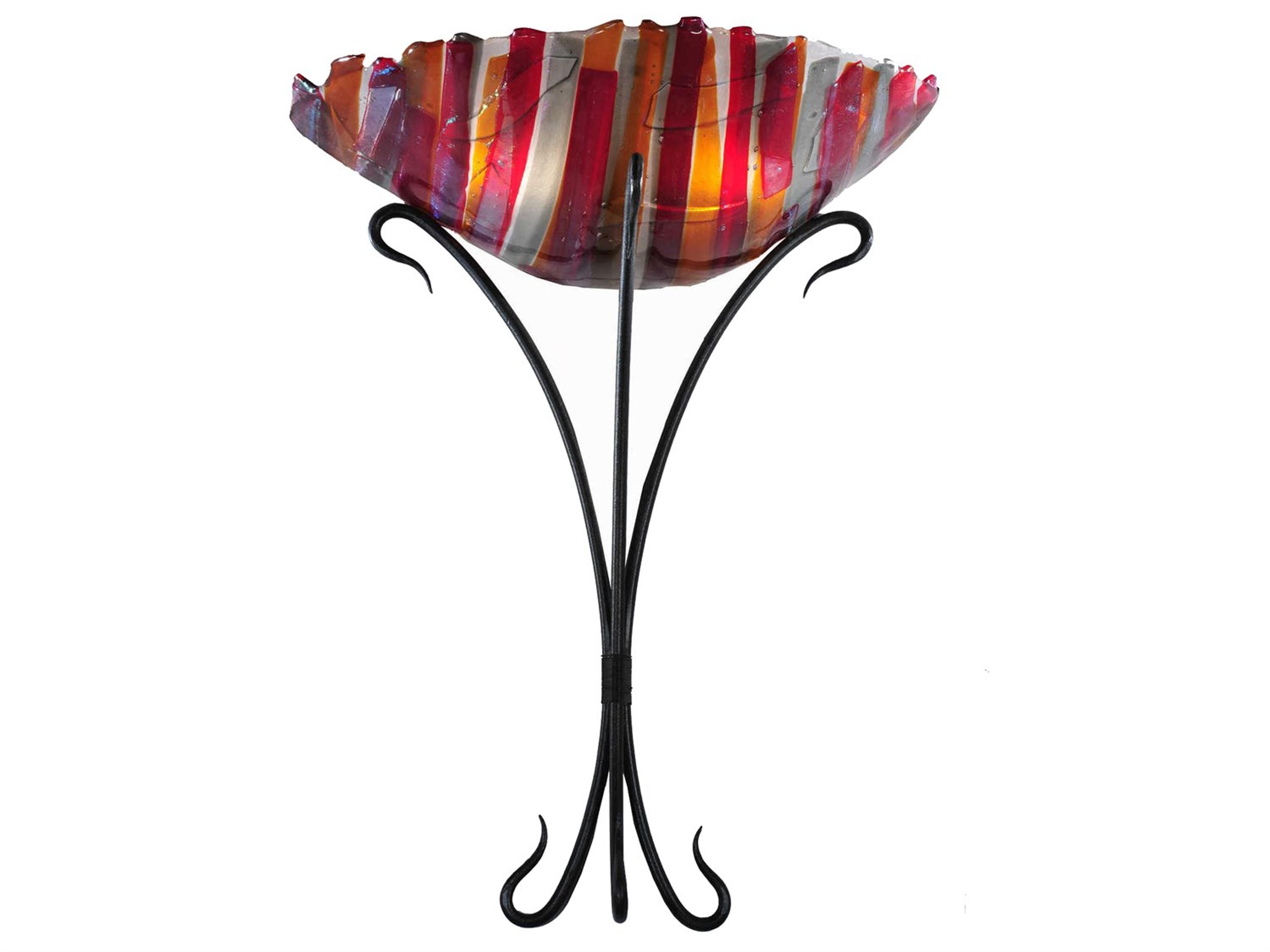 Art Glass 2-Light Red Tiffany Wall Sconce