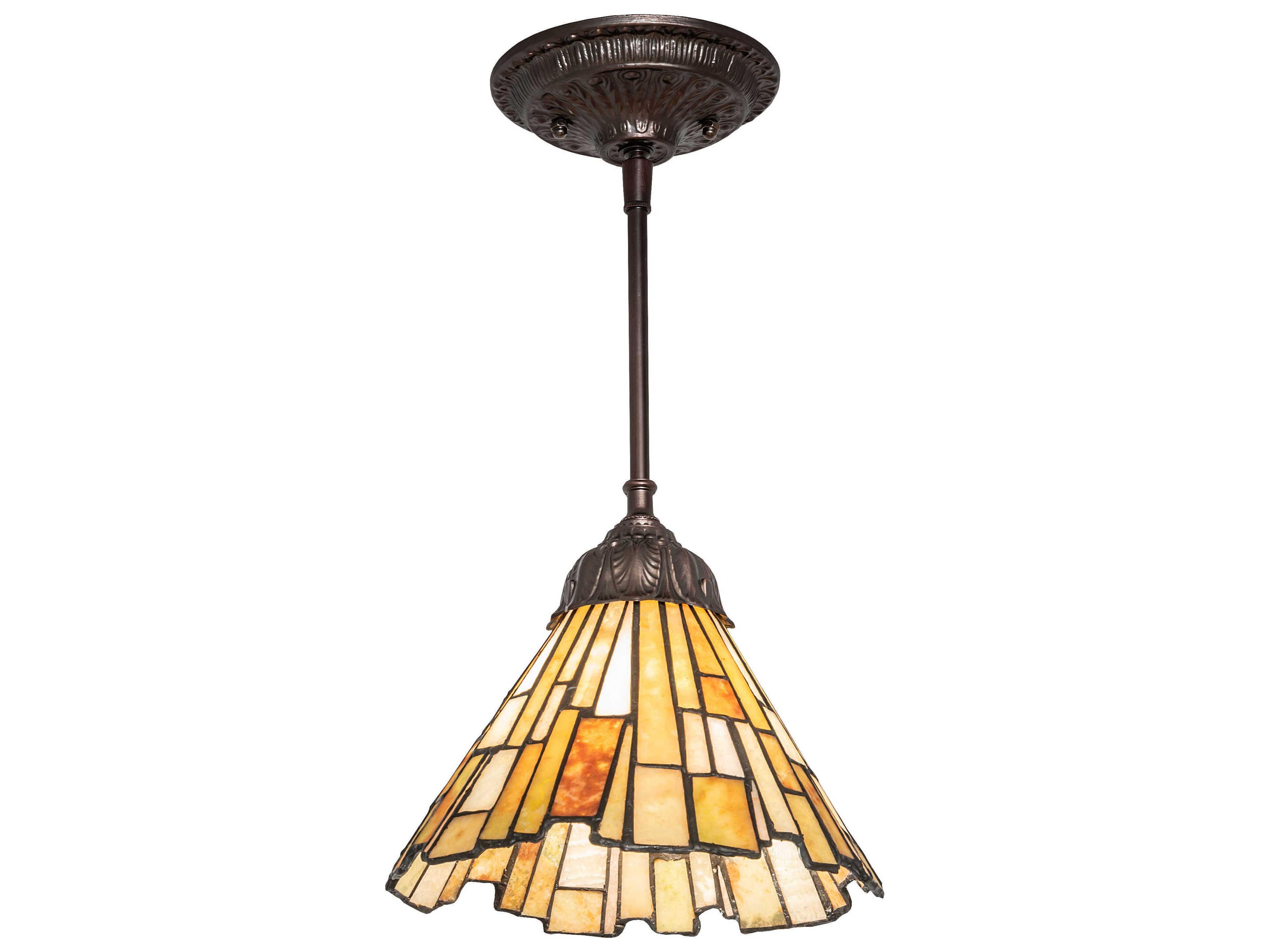 Delta Jadestone 1-Light Blue Glass Tiffany Mini Pendant