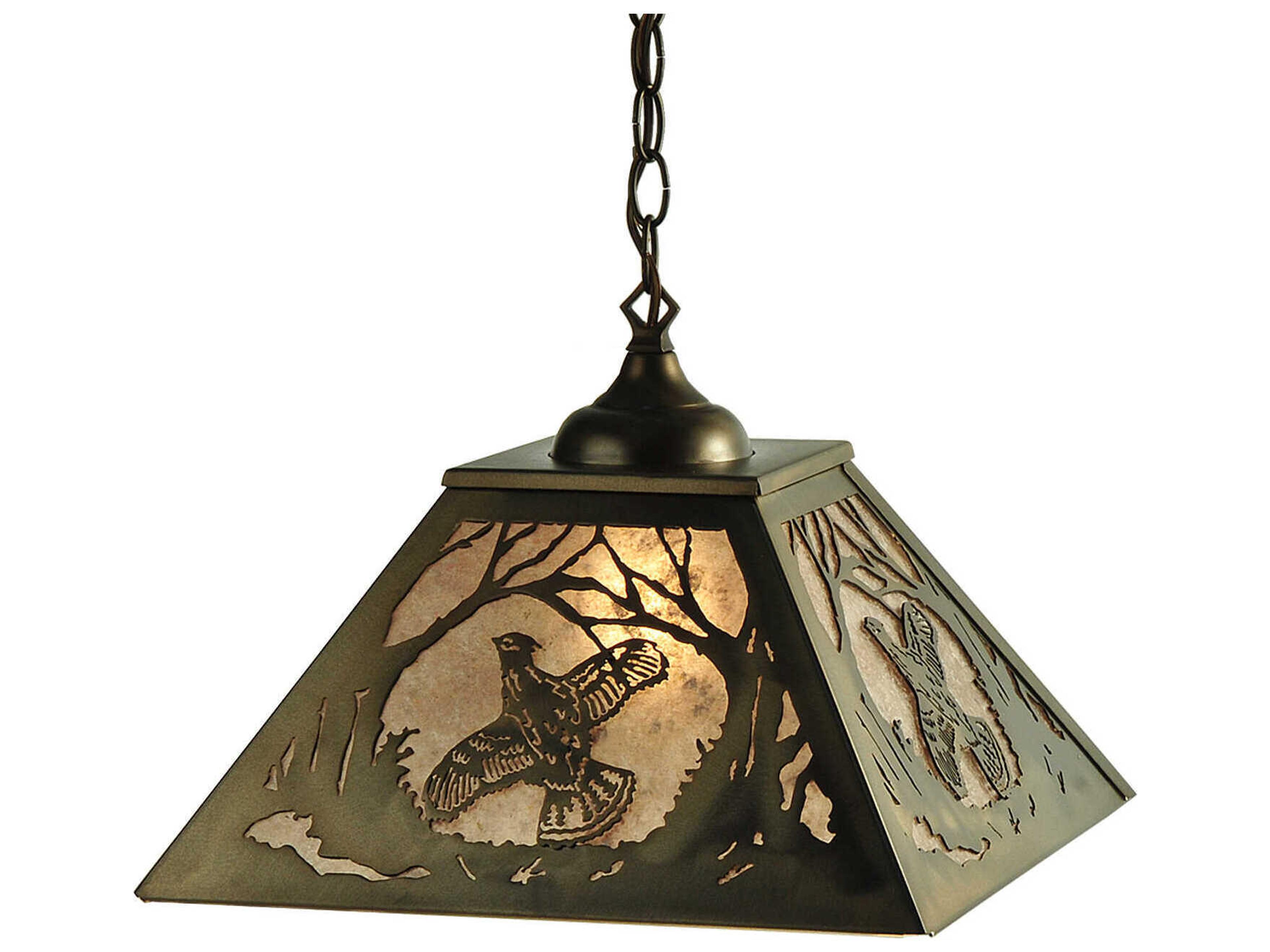 Meyda 2-Light Antique Copper Glass Pendant