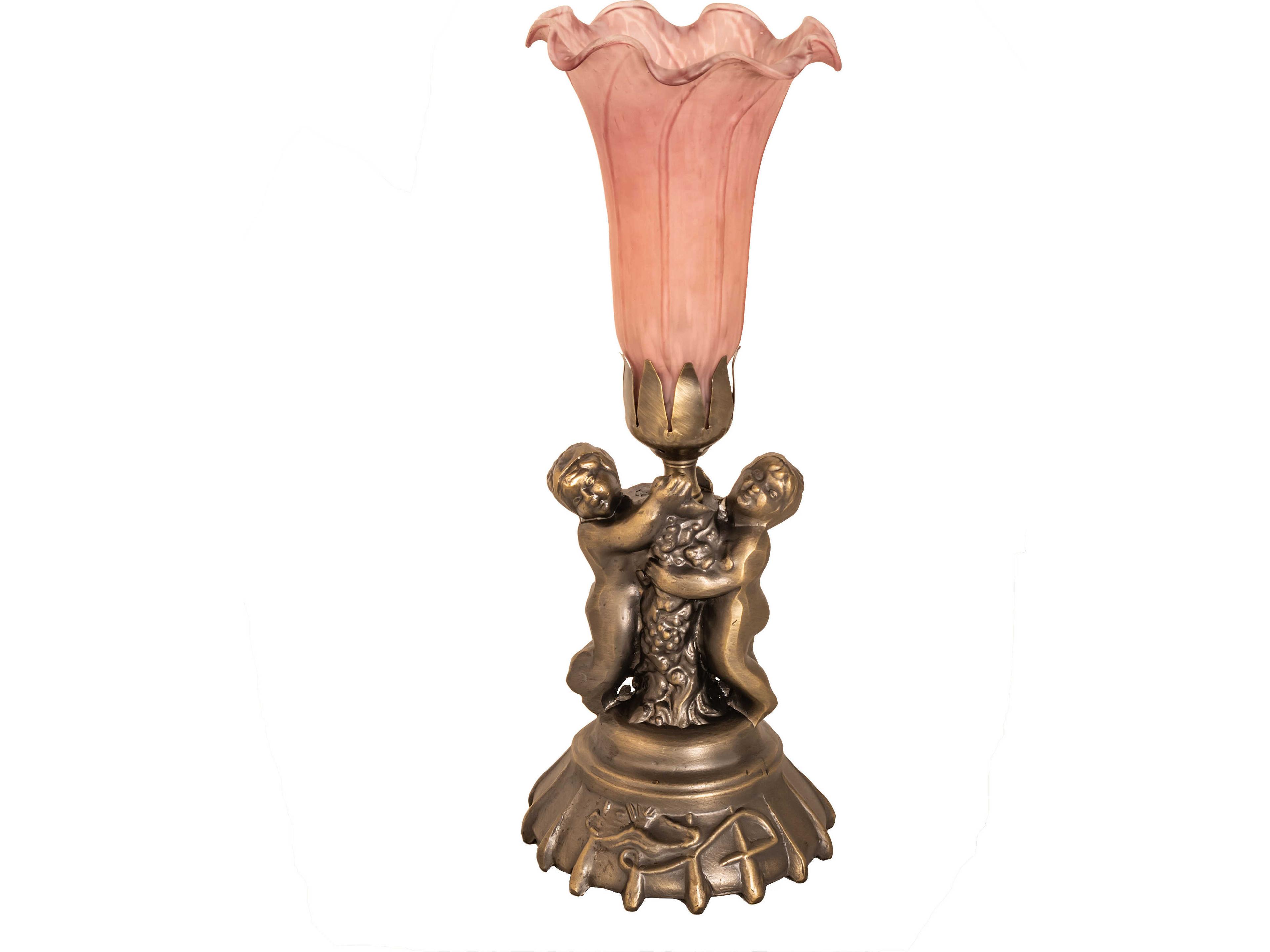 Meyda Pink Bronze Traditional Table Lamp