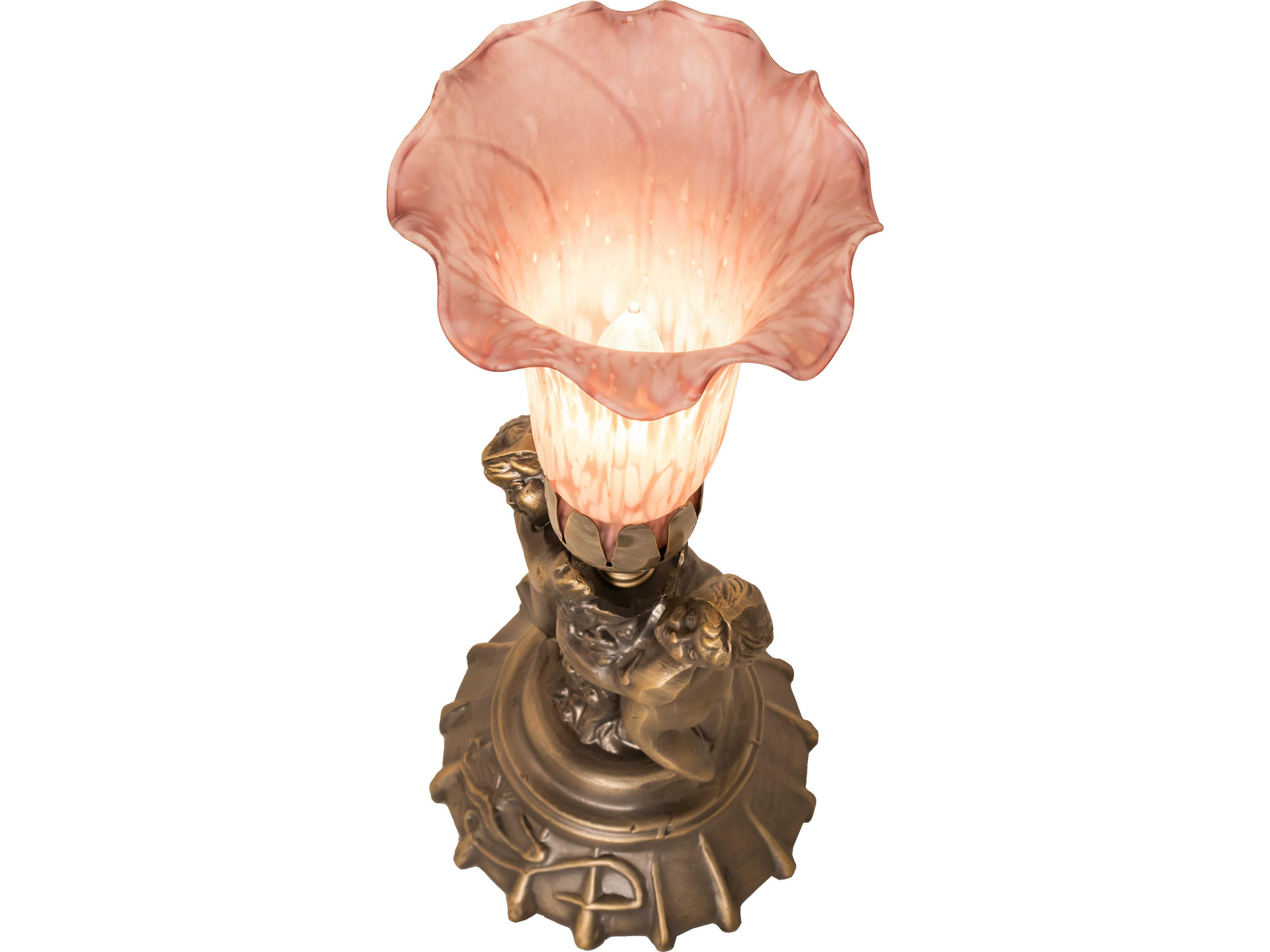 Meyda Pink Bronze Traditional Table Lamp