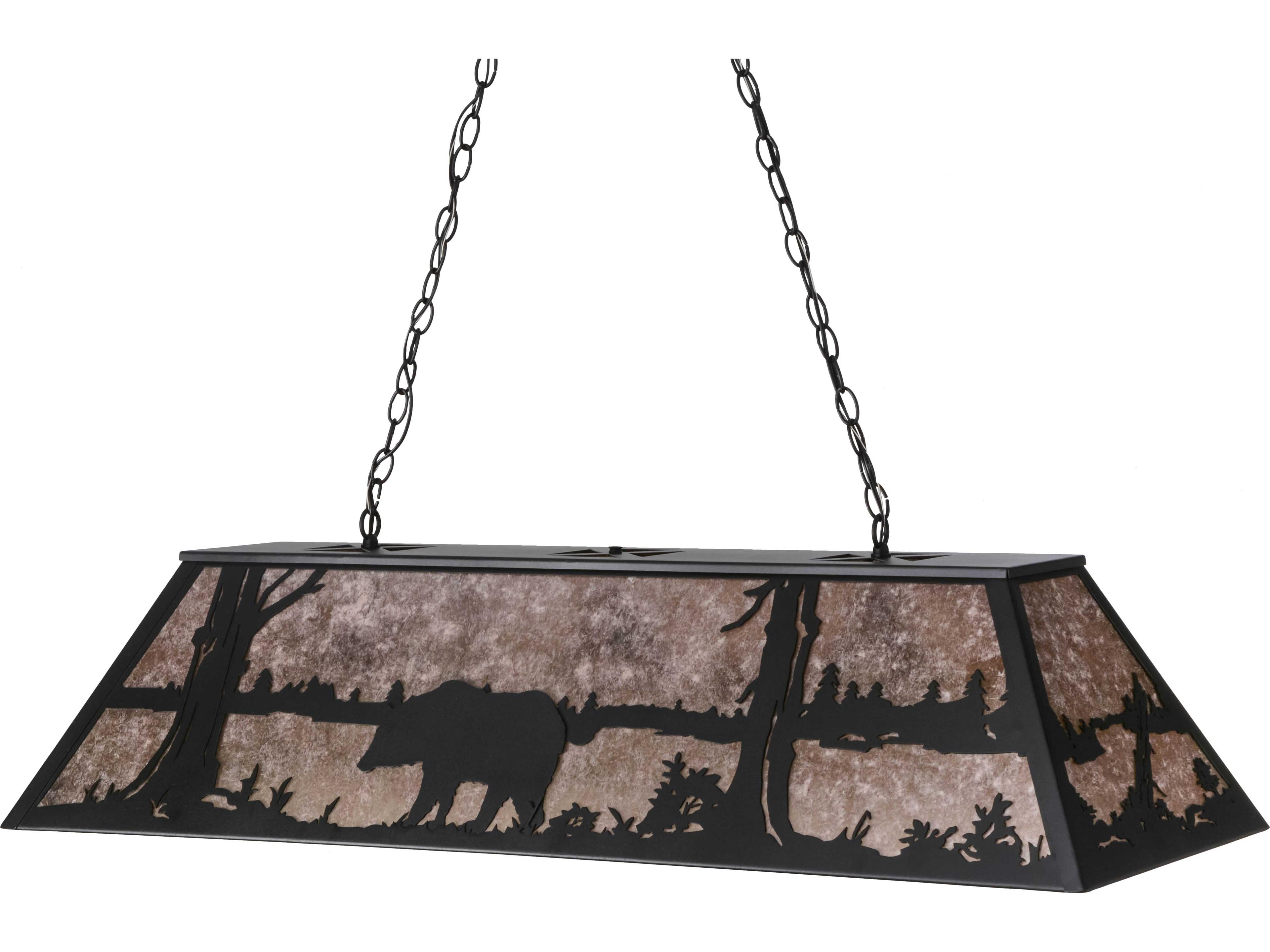 Meyda Bear At Lake 9-Light Black silver Geometric Pendant