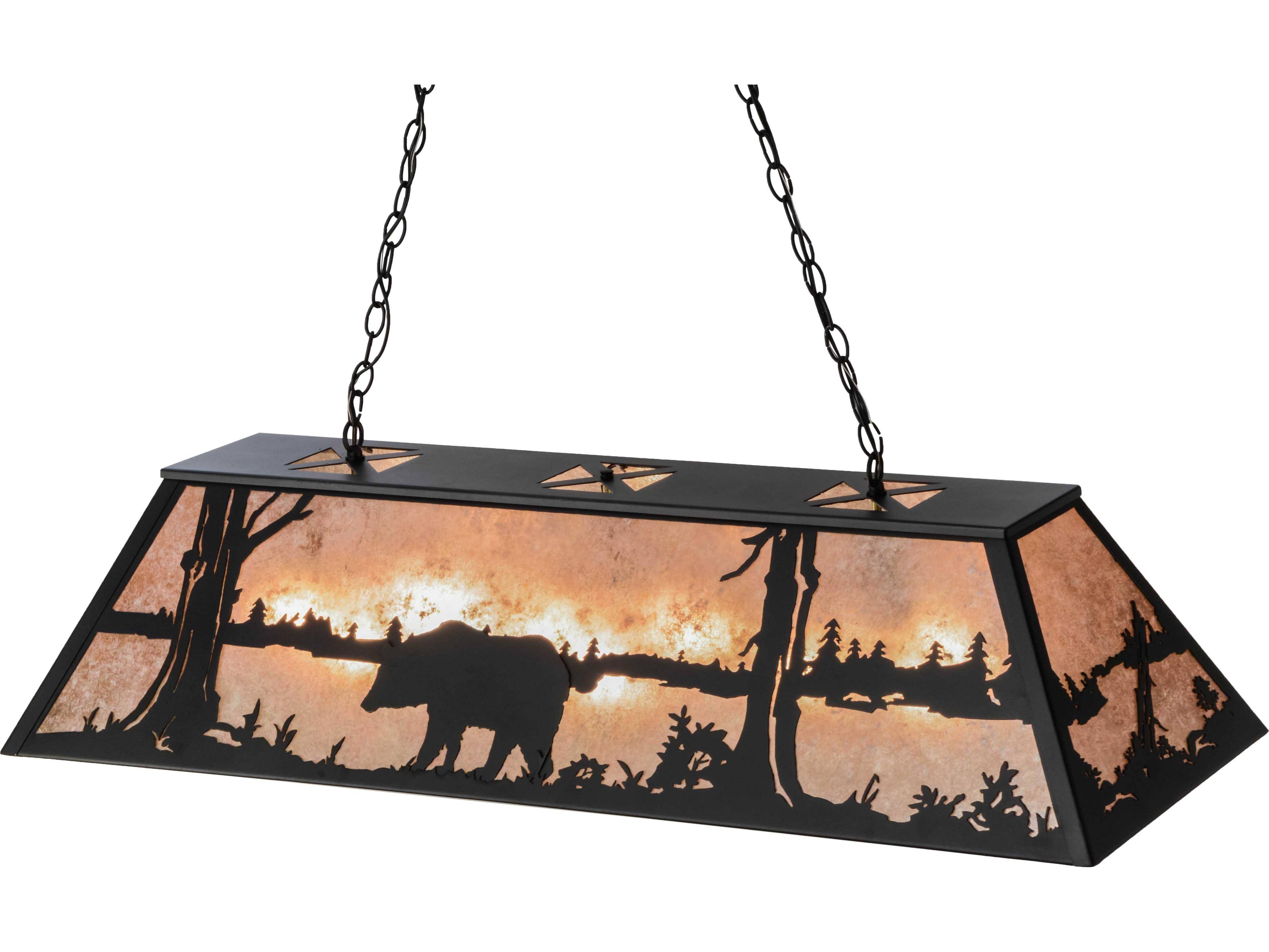 Meyda Bear At Lake 9-Light Black silver Geometric Pendant