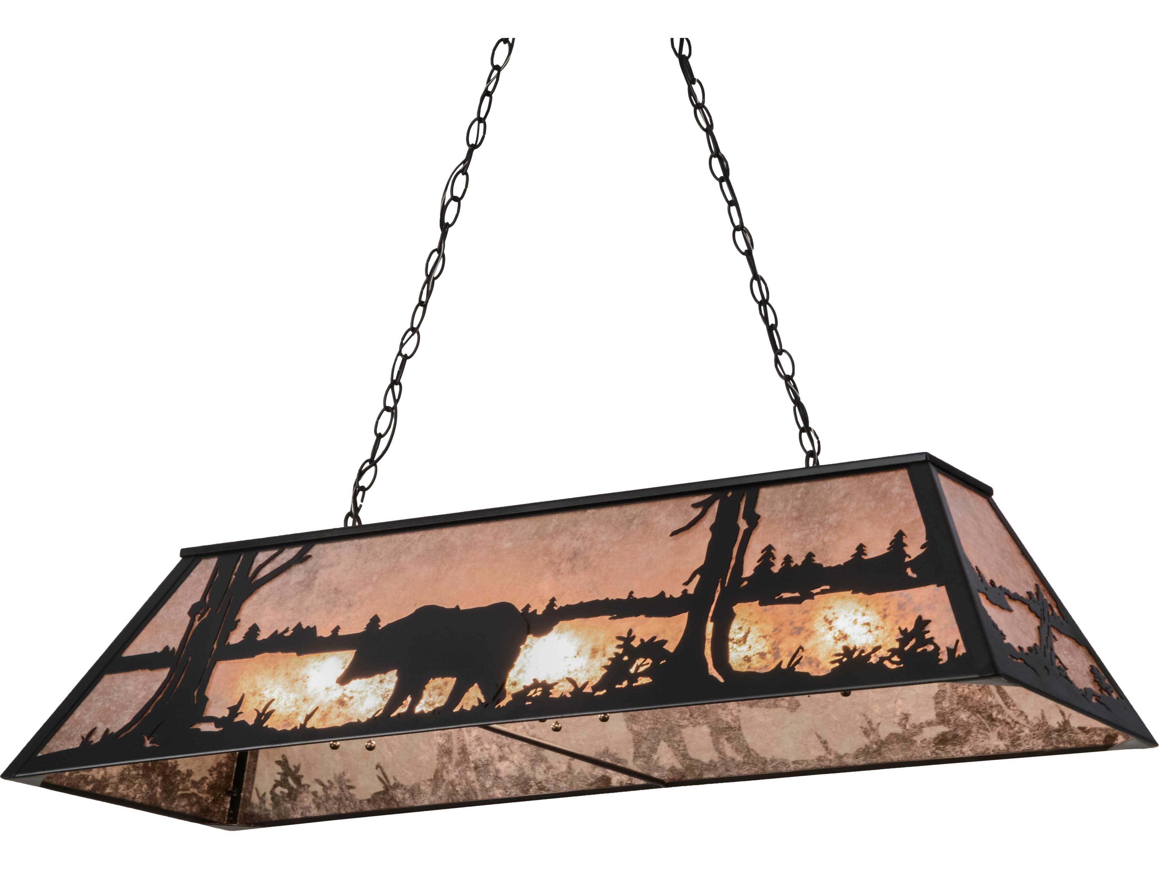 Meyda Bear At Lake 9-Light Black silver Geometric Pendant