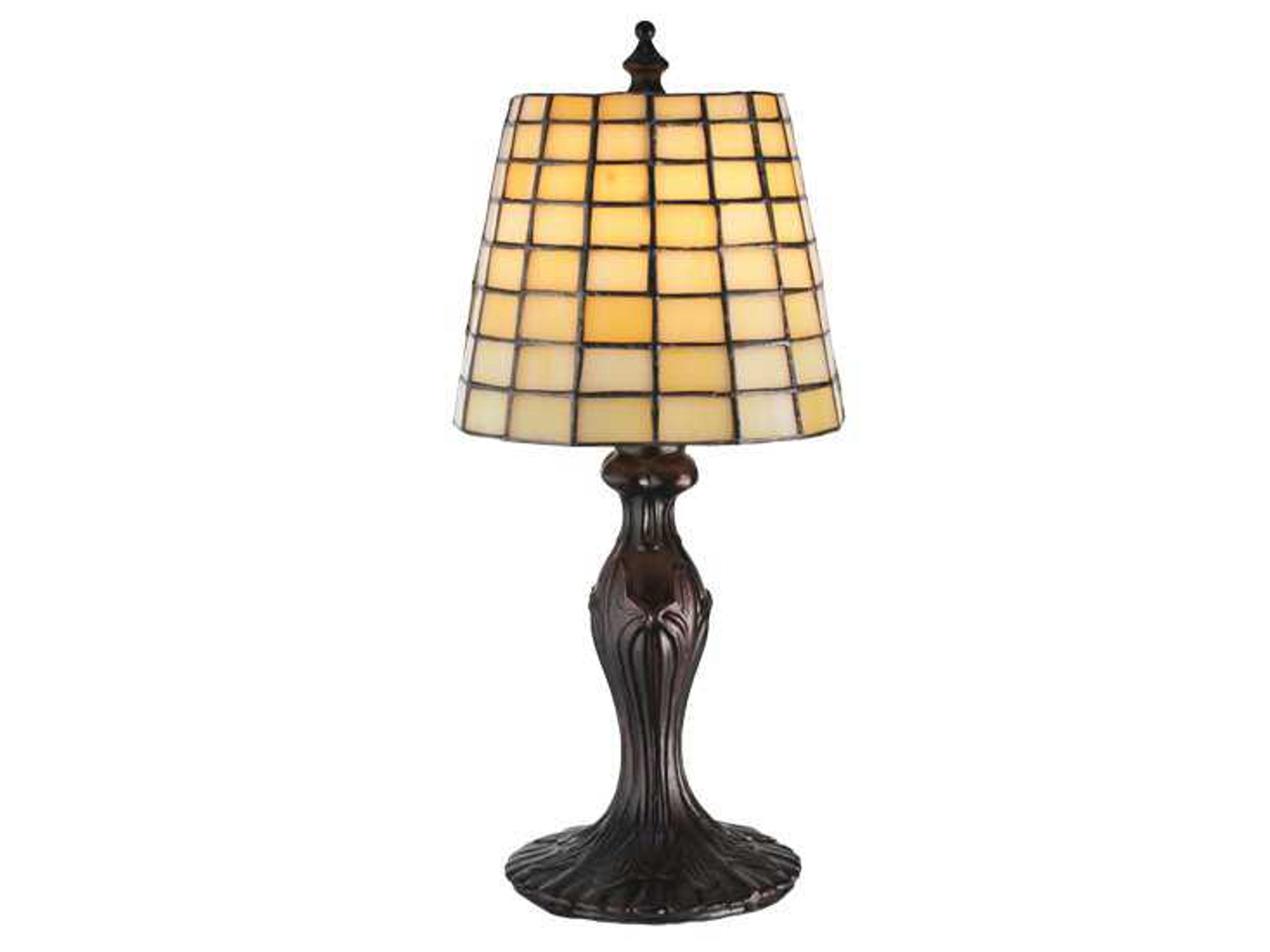 Geometric Stained Glass Bronze Traditional Table Lamp