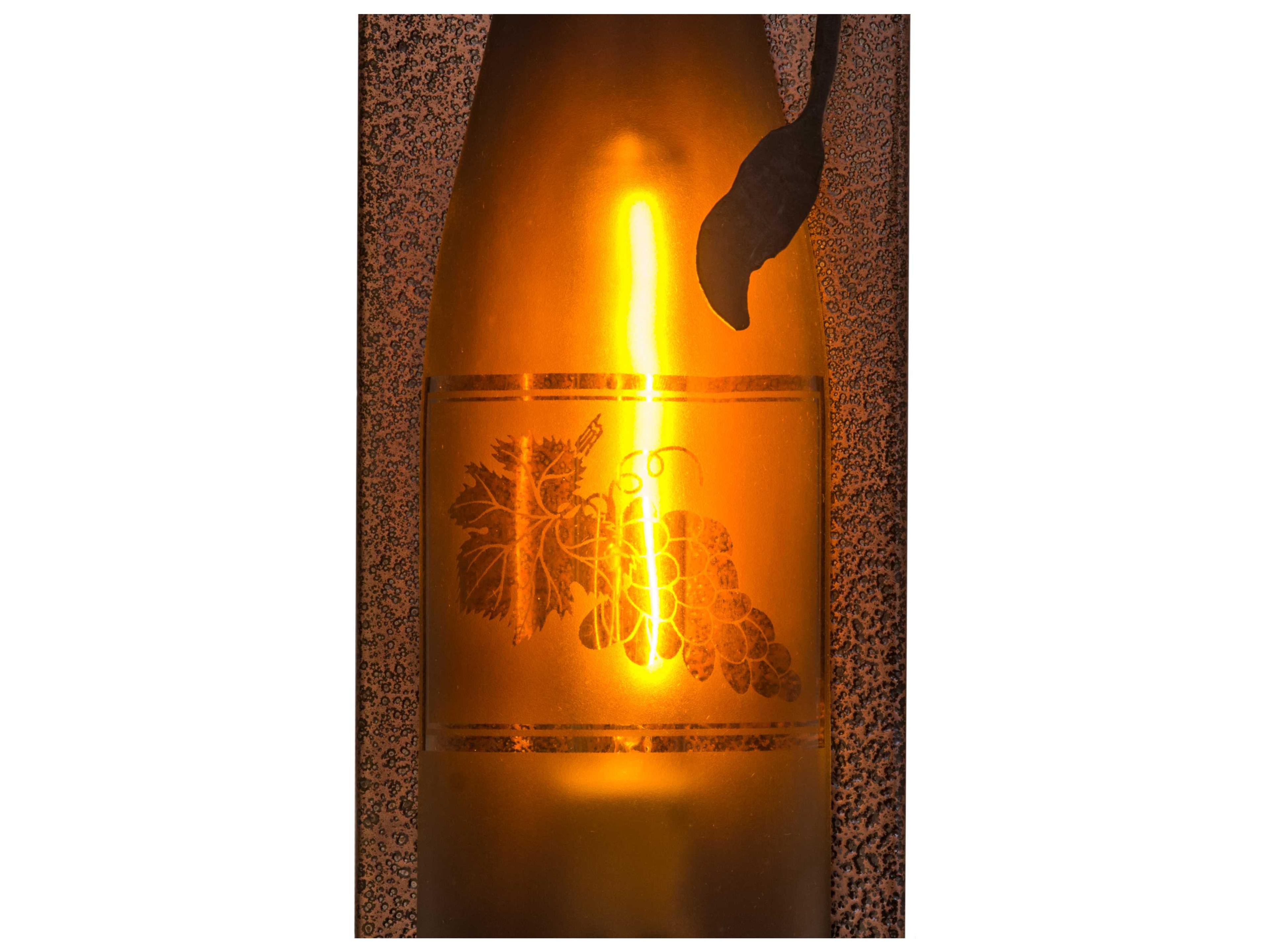 Meyda Tuscan Vineyard 1-Light Amber Sandblasted Brown Wall Sconce