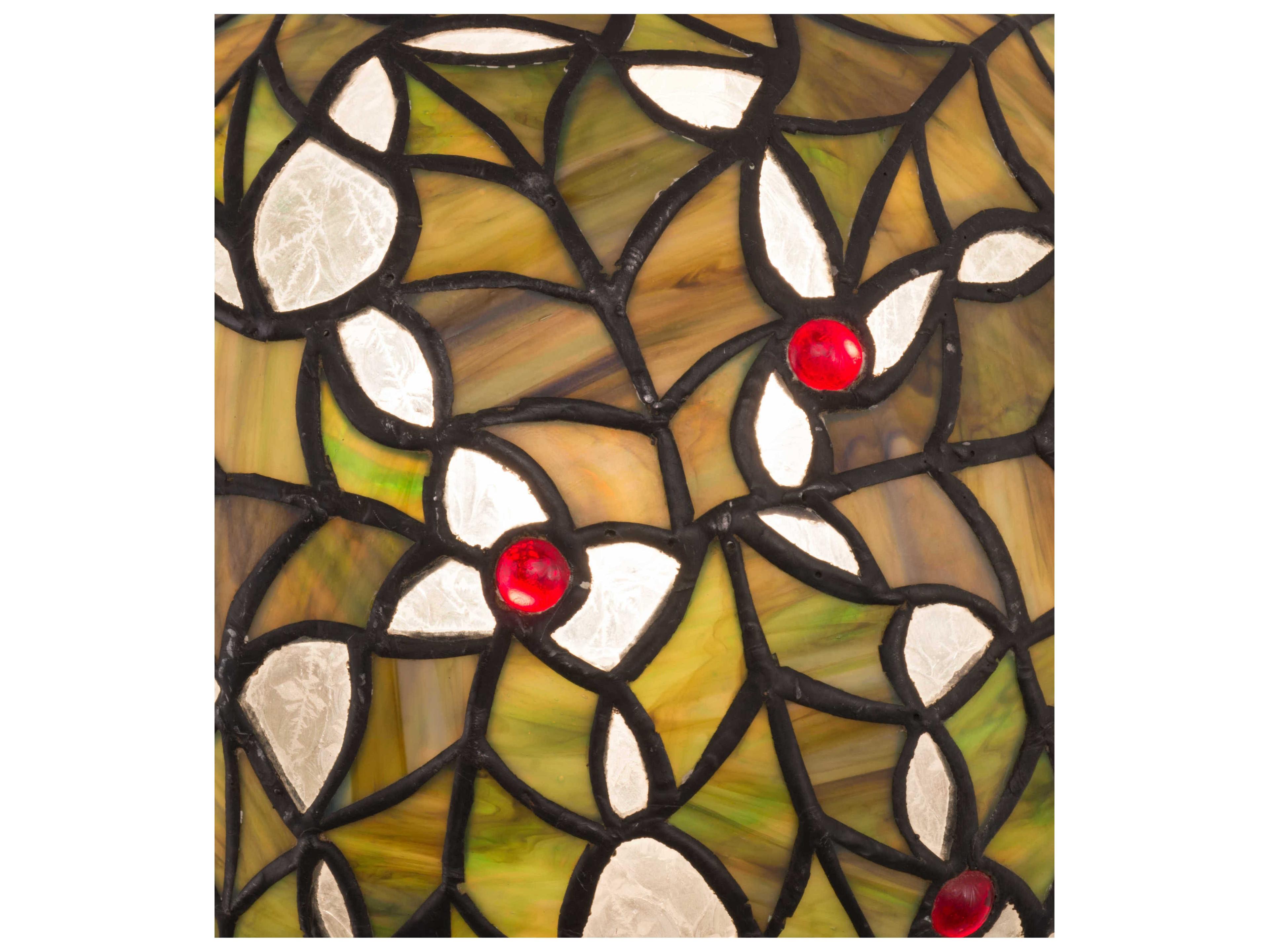 Meyda Holly Ball 1-Light Mahogany Bronze Green Glass Globe Mini Pendant