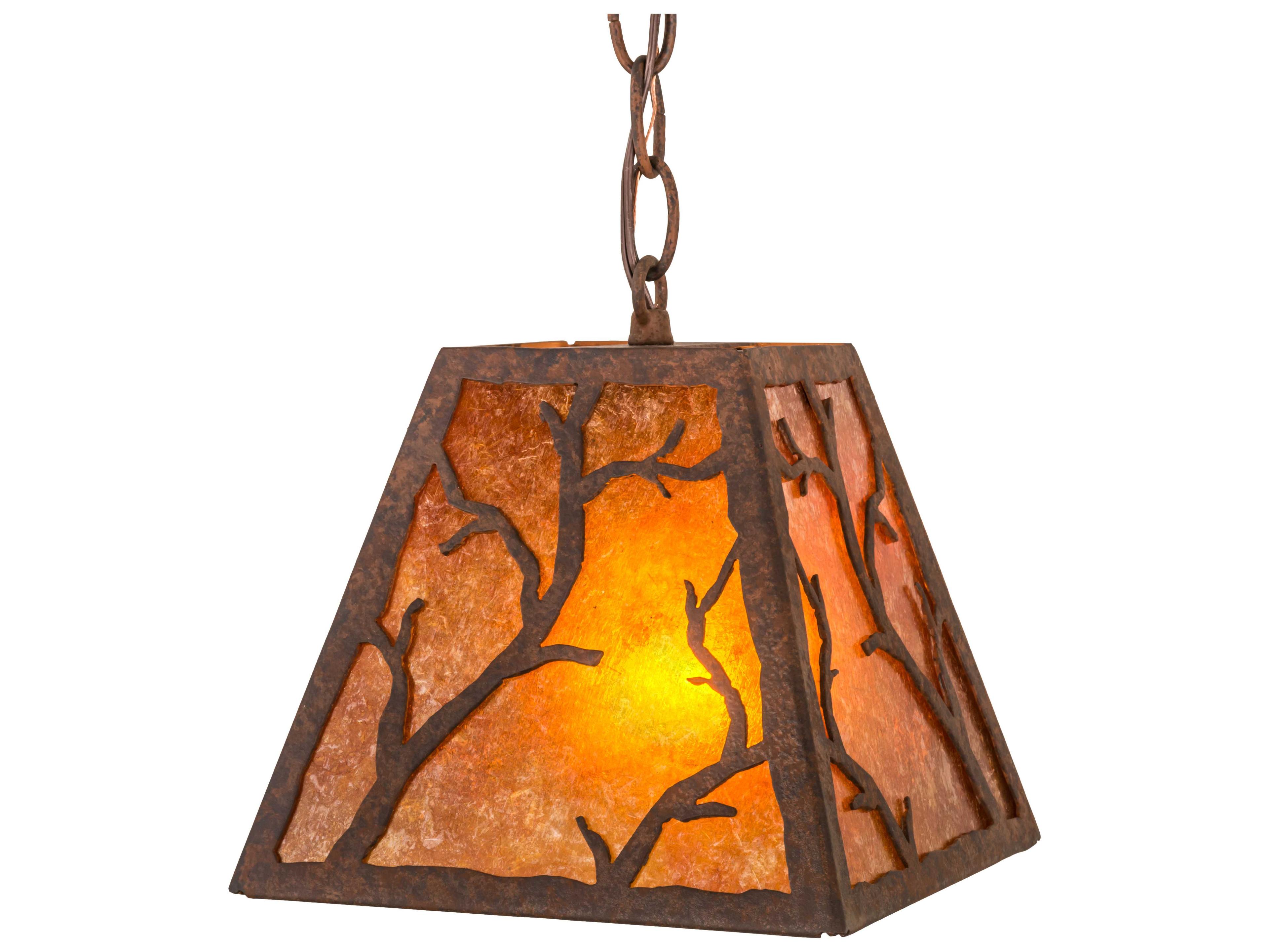 Meyda Branches 1-Light Rusty Nail amber Orange Pendant