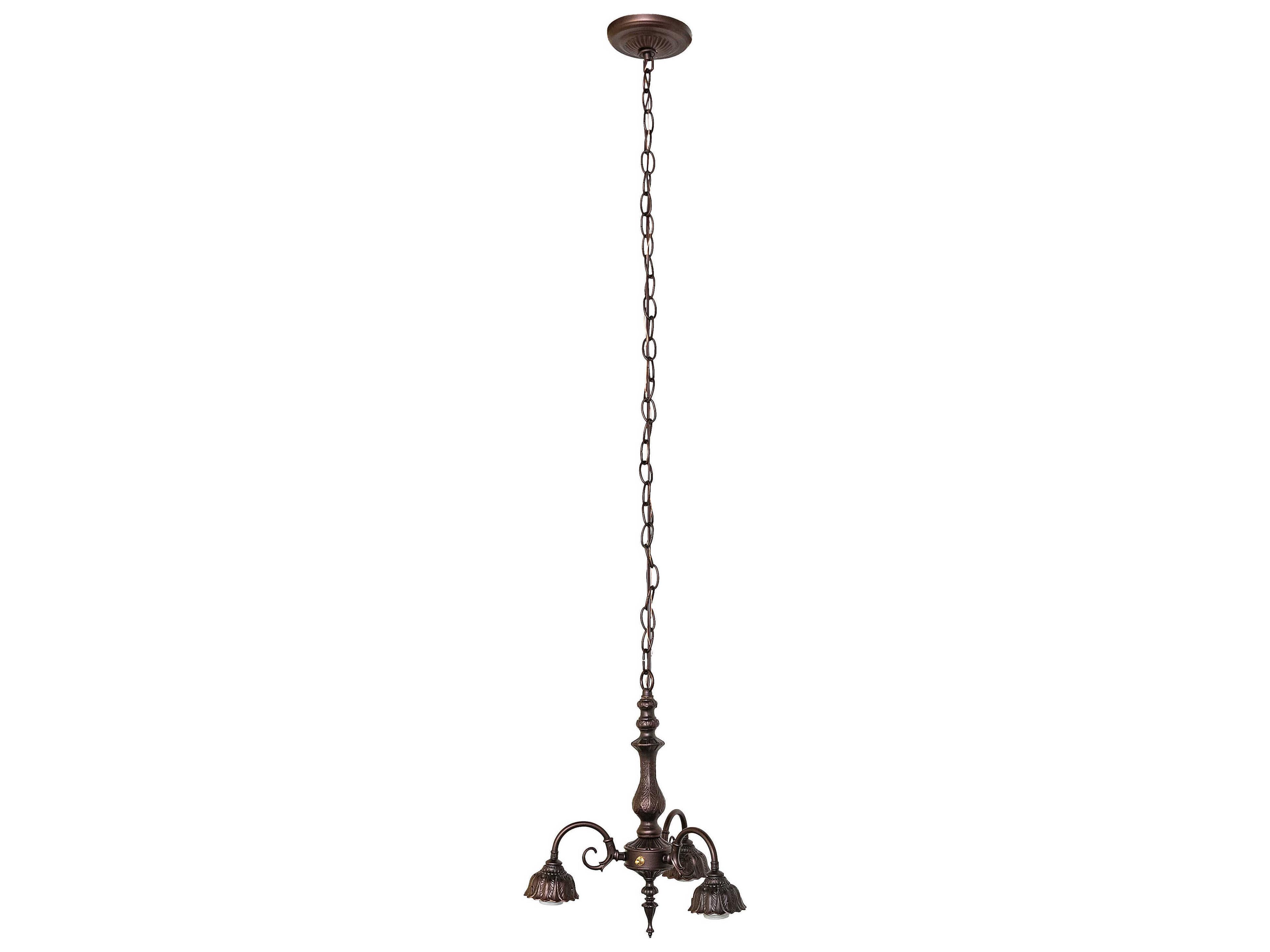 Meyda Victorian 3-Light Mahogany Bronze Traditional Chandelier