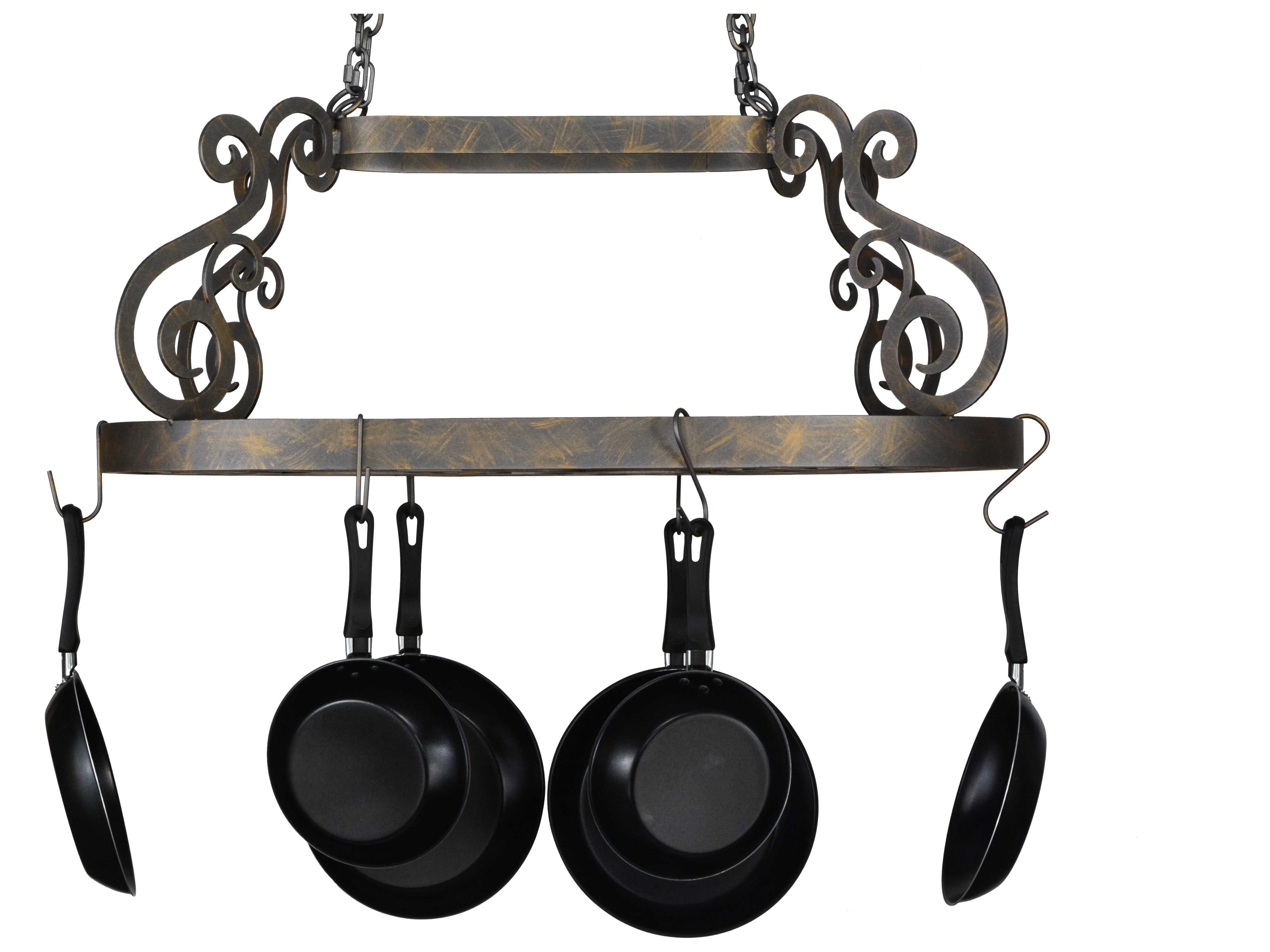 Meyda French Bronze 38" Neo Pot Rack