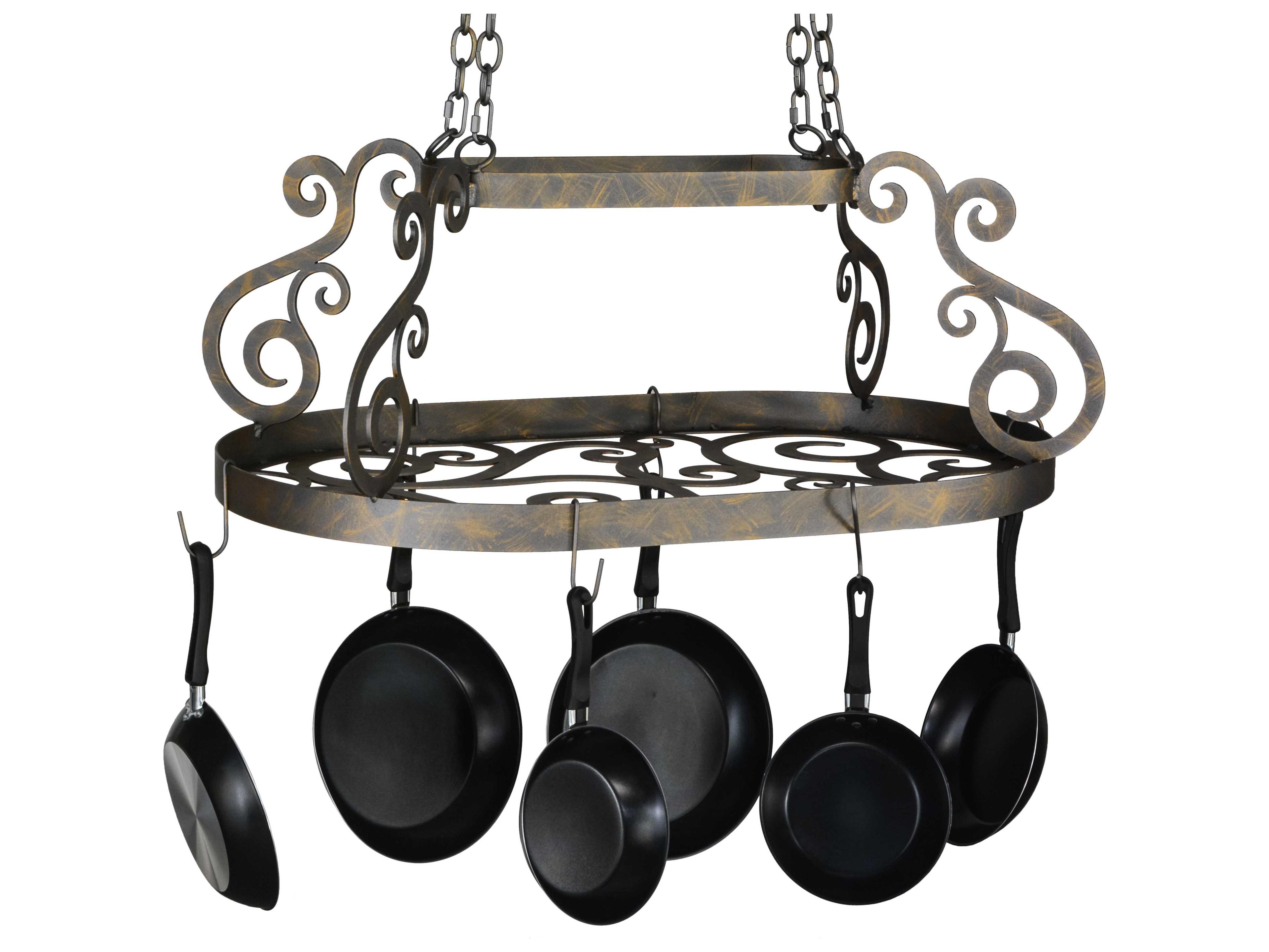 Meyda French Bronze 38" Neo Pot Rack