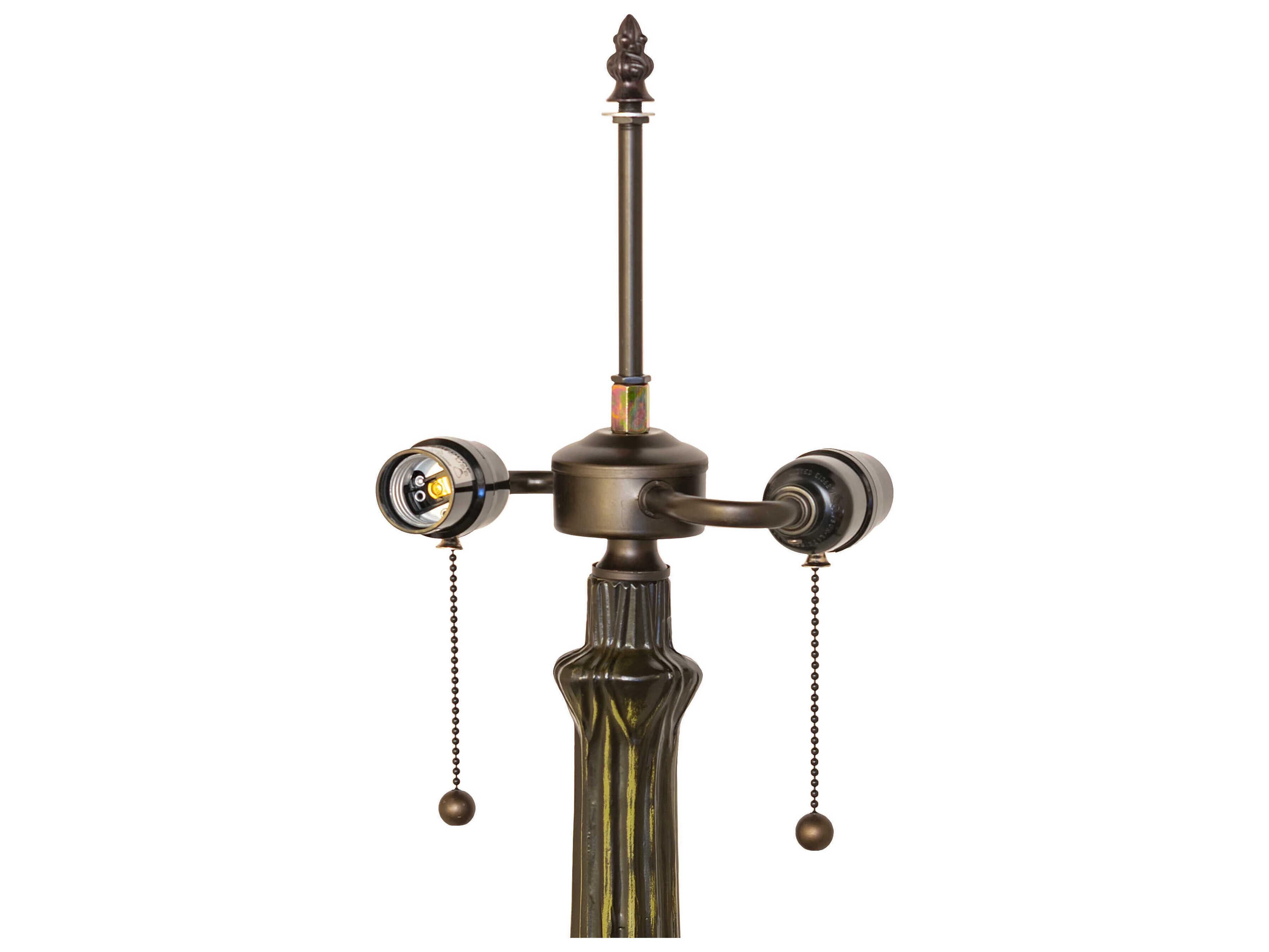 Meyda Leaf 2-Light Antique Brass Table Base