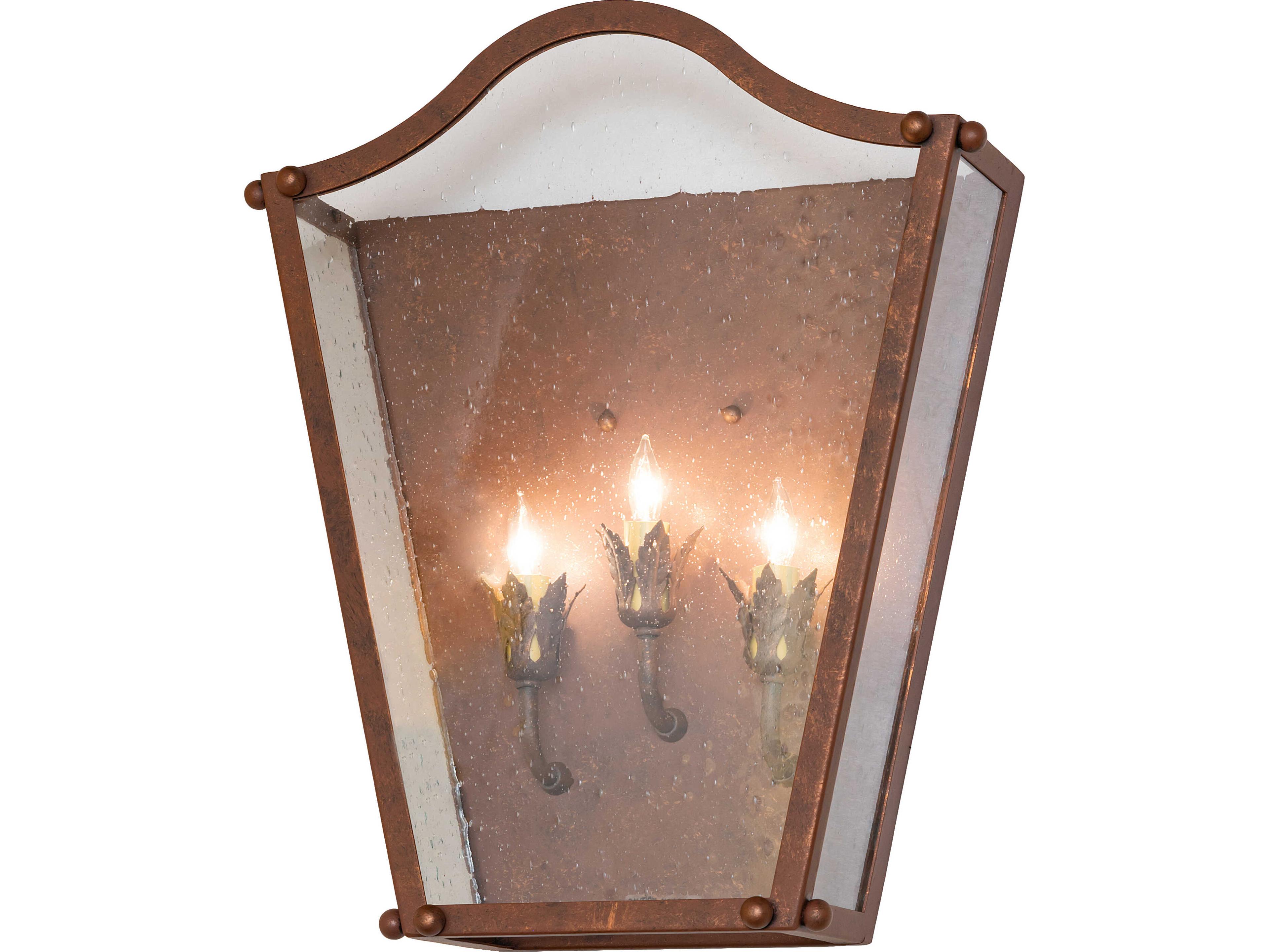 Austin 3-Light Clear Seeded Glass Bronze Traditional Wall Sconce