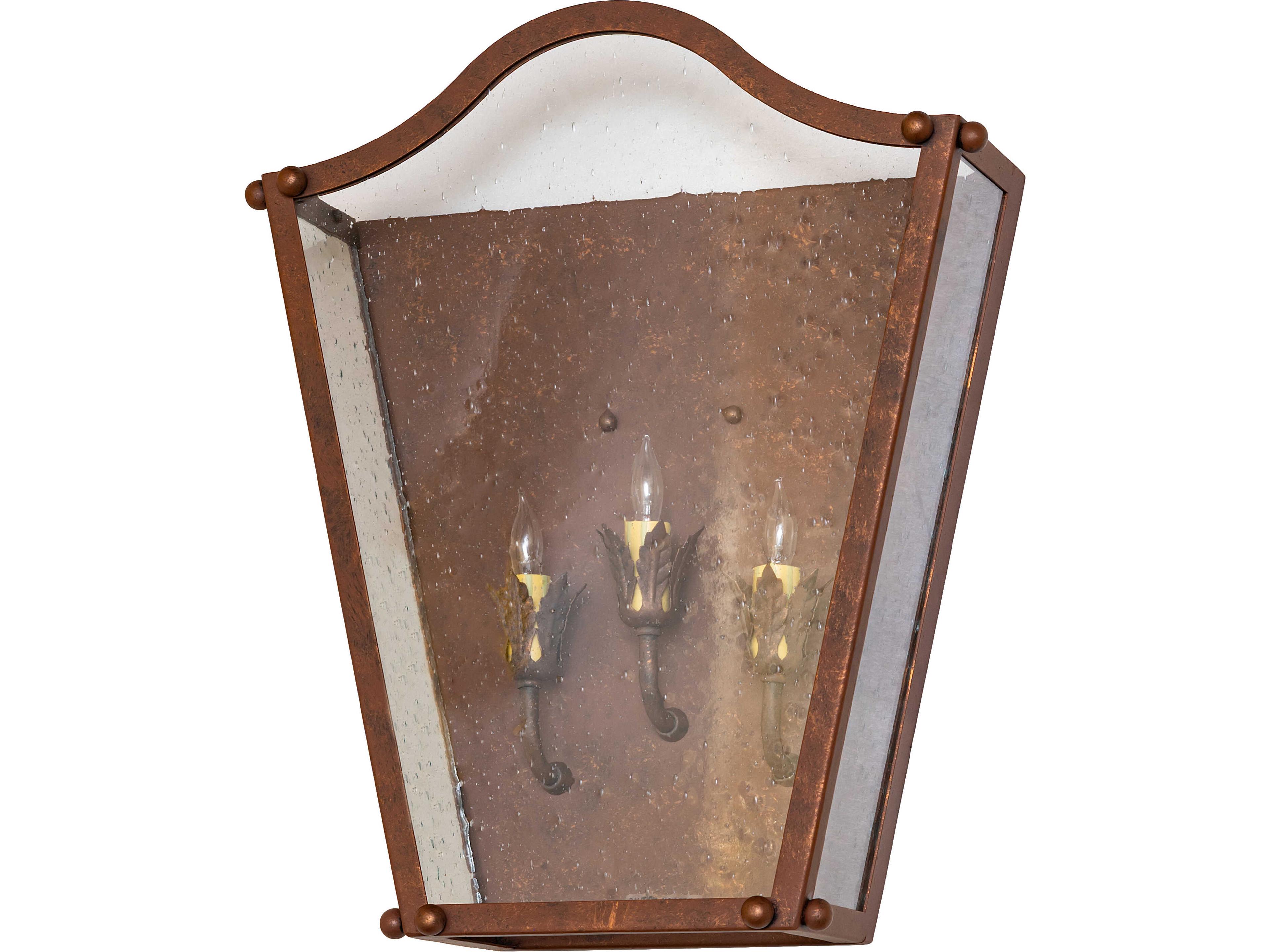 Meyda Austin 3-Light Clear Seeded Glass Bronze Traditional Wall Sconce