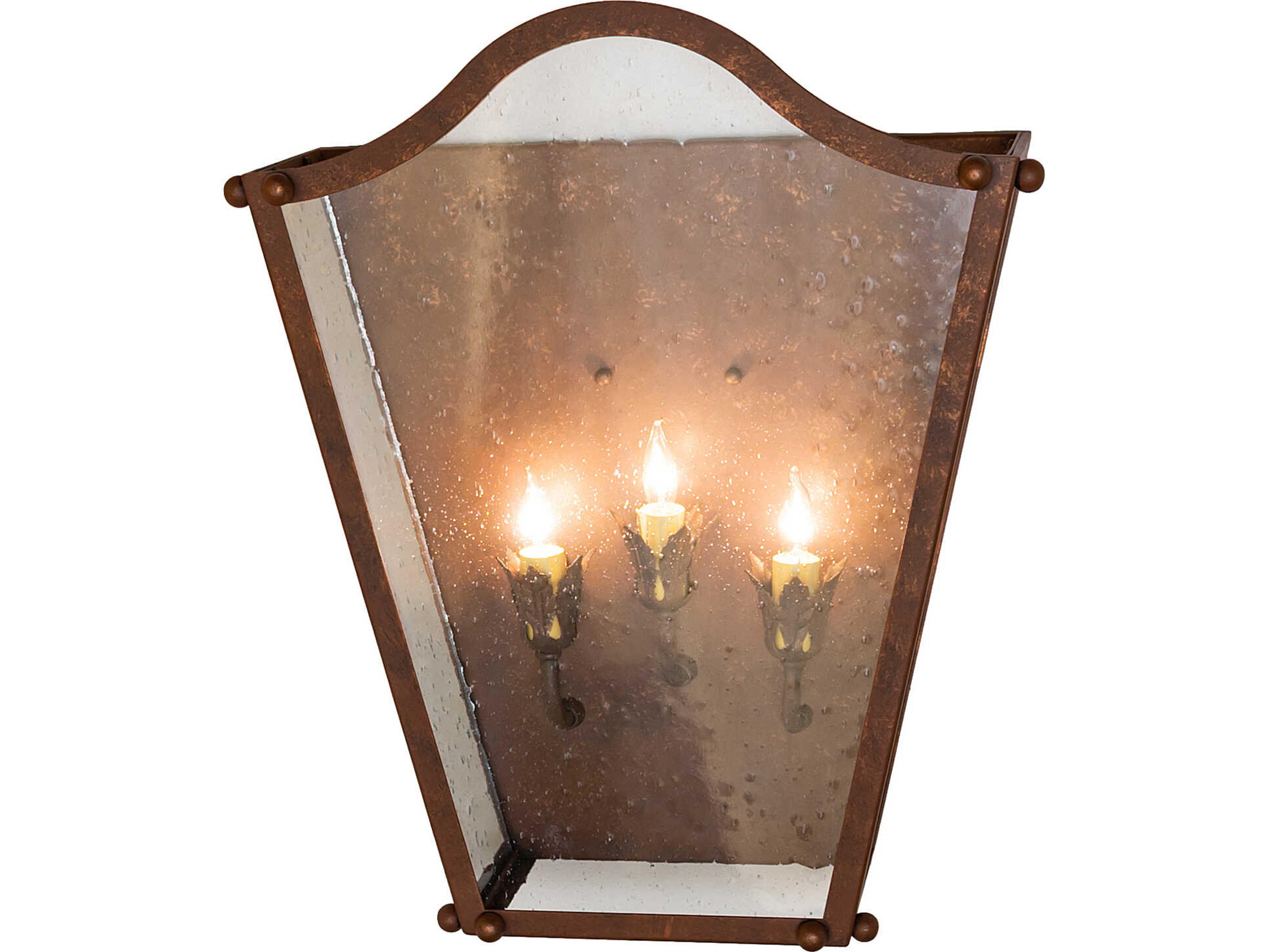 Meyda Austin 3-Light Clear Seeded Glass Bronze Traditional Wall Sconce