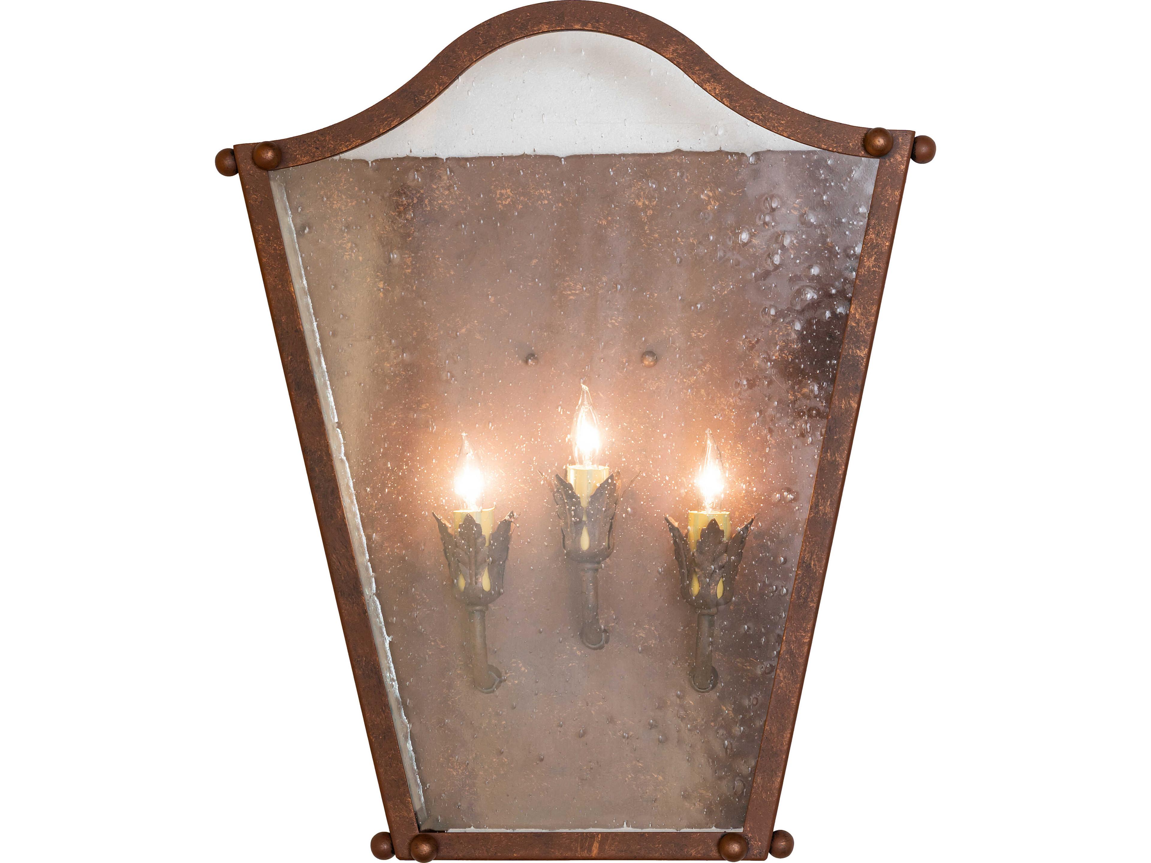 Meyda Austin 3-Light Clear Seeded Glass Bronze Traditional Wall Sconce