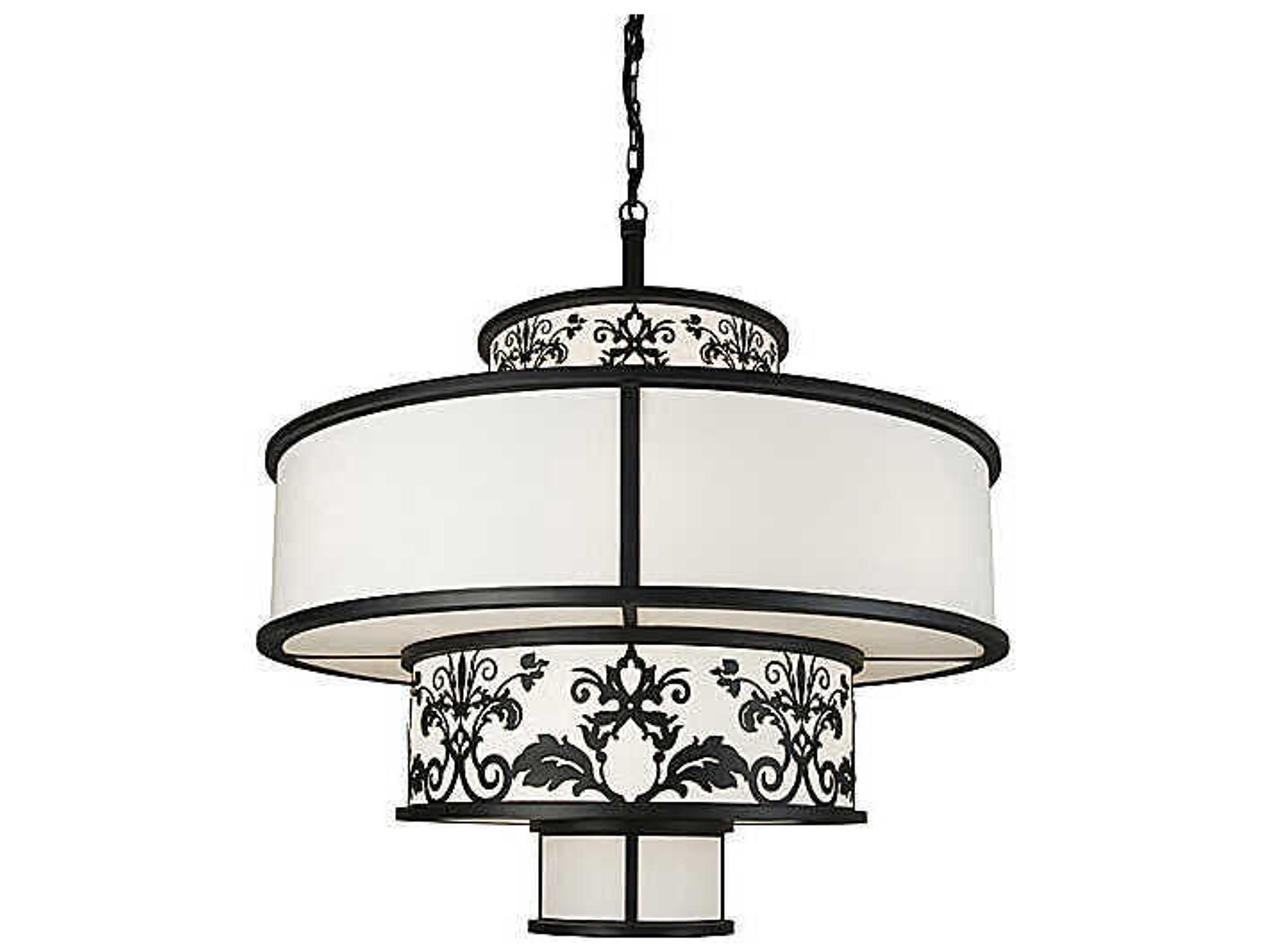 Clarabella 16-Light Black Glass Tiered Pendant