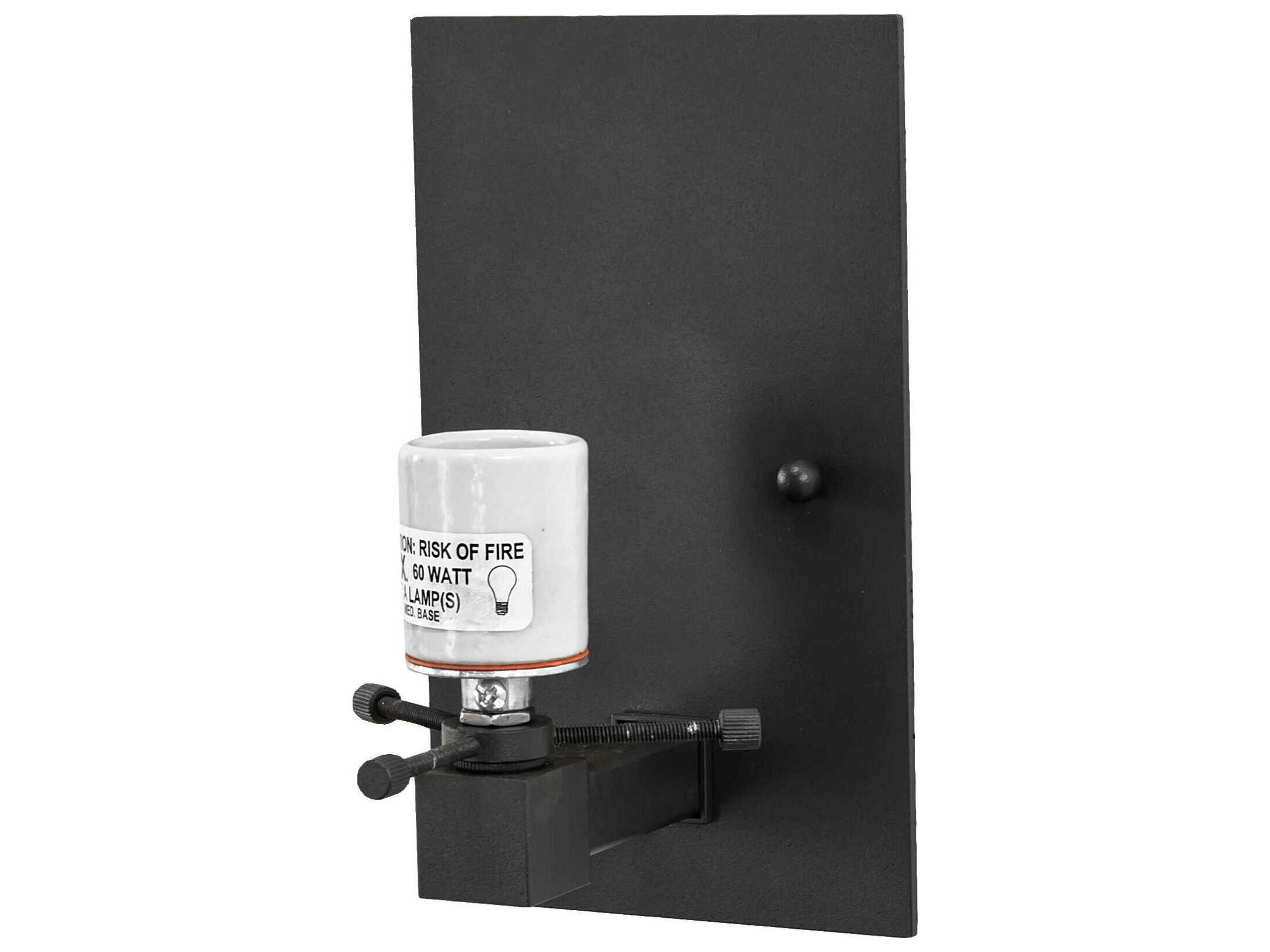 1-Light Wrought Iron Black Wall Sconce