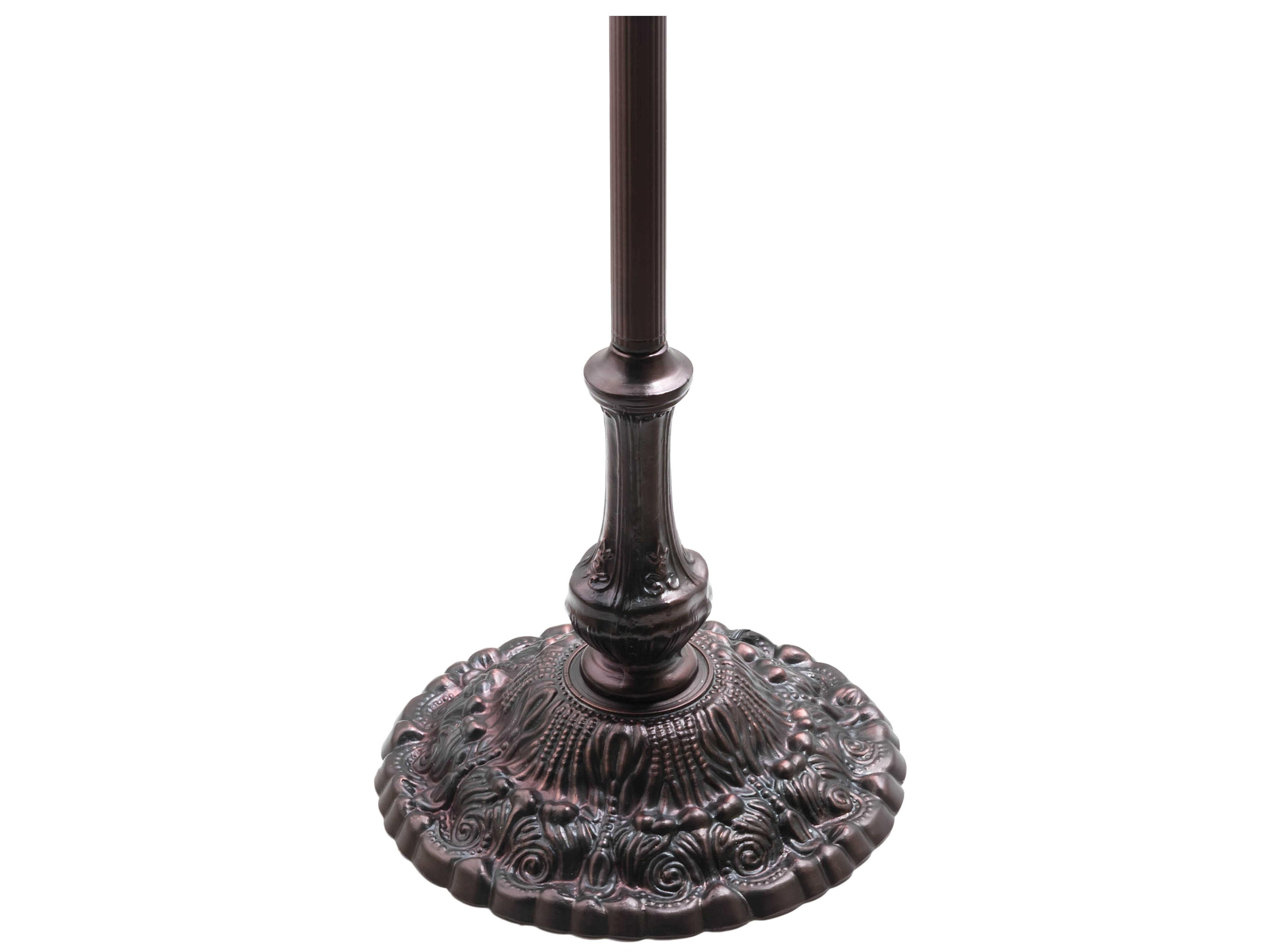 Meyda Honey Locust Glass Tiffany Mahogany Bronze Floor Lamp