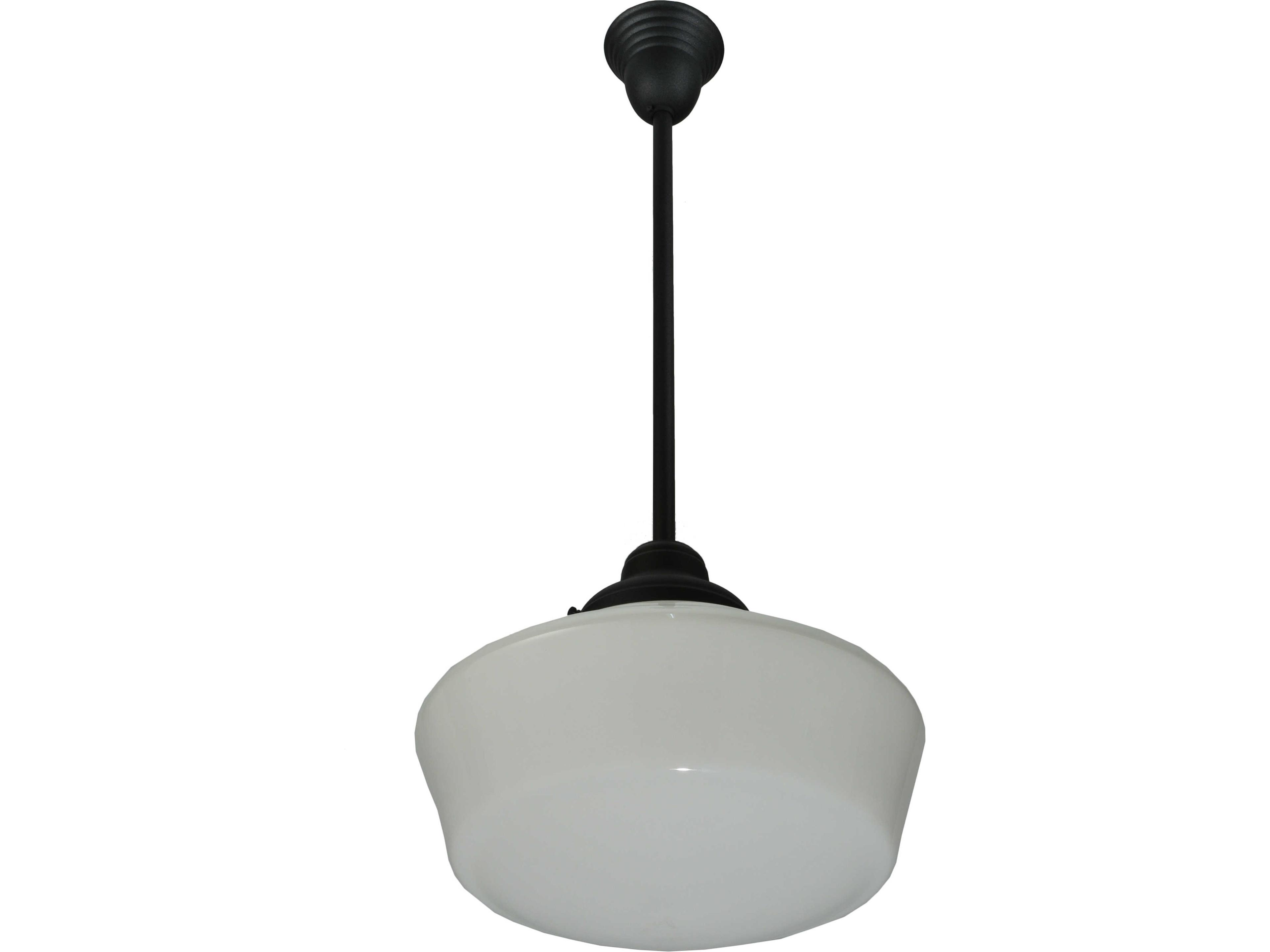 Revival 1-Light White Opal Glass Black Pendant