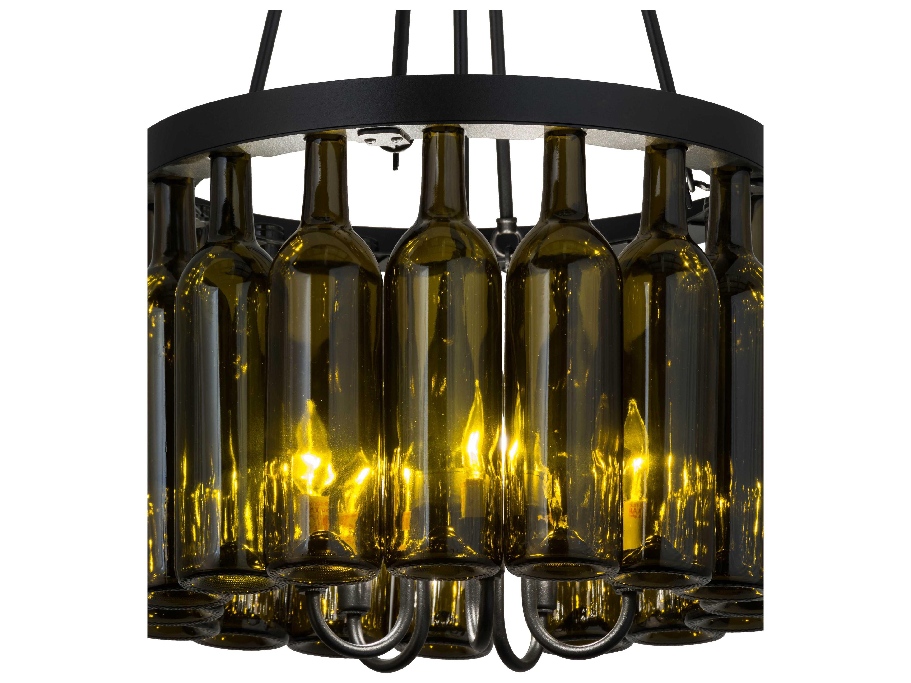 Meyda Tuscan Vineyard 5-Light Black Glass Chandelier