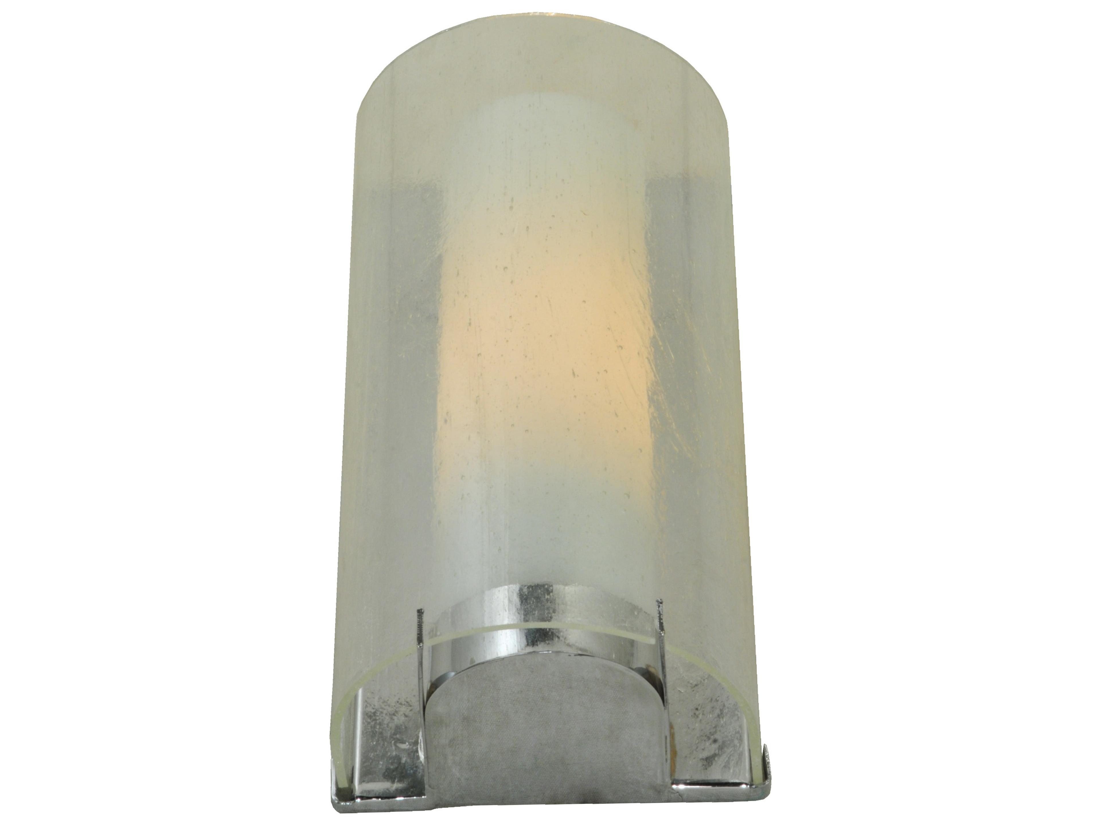 Meyda Cilindro 1-Light Nickel Clear Glass Wall Sconce