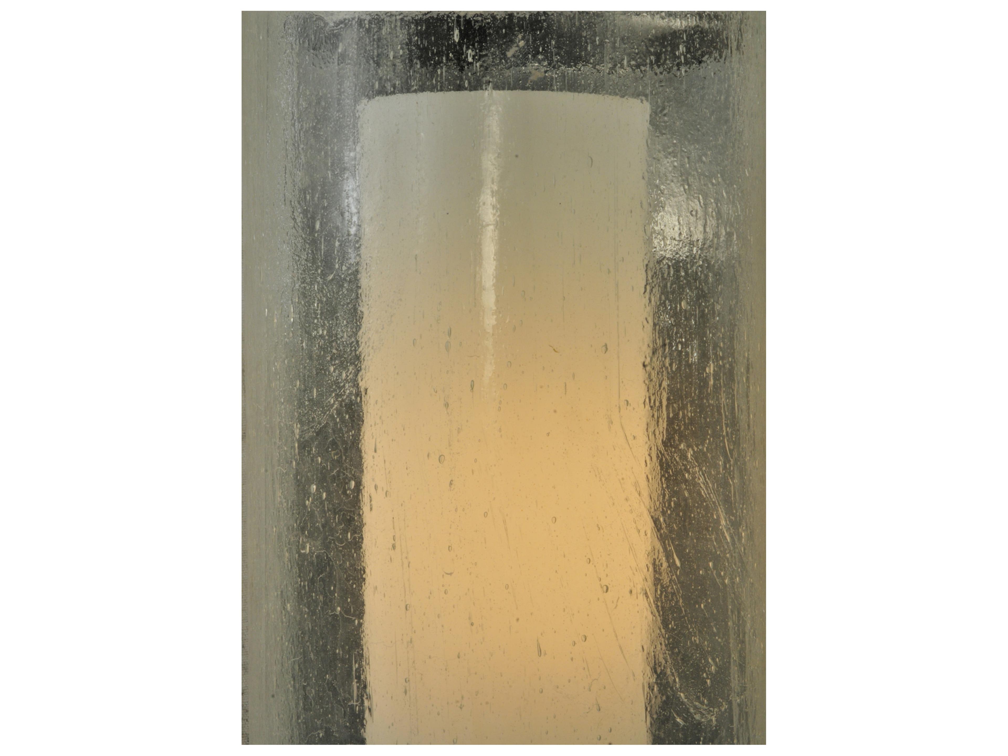 Meyda Cilindro 1-Light Nickel Clear Glass Wall Sconce