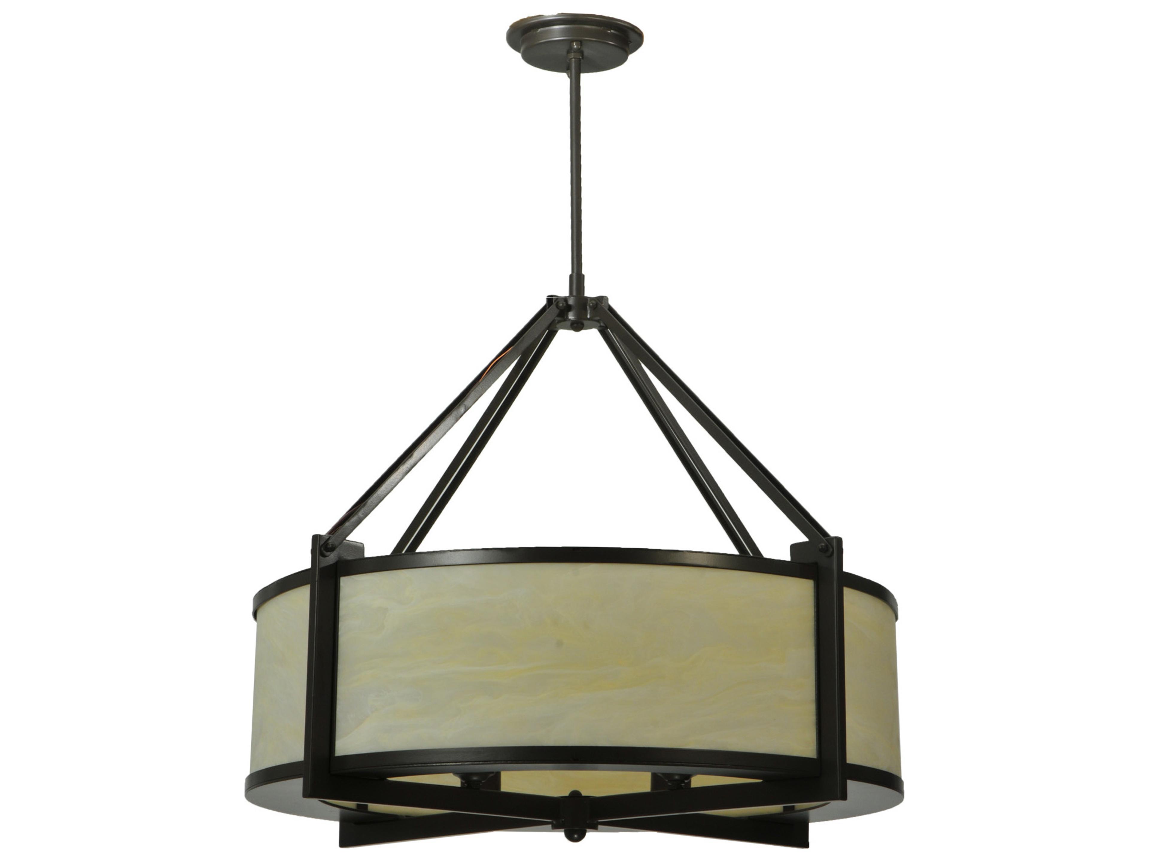 Meyda Cilindro 4-Light Timeless Bronze Drum Pendant