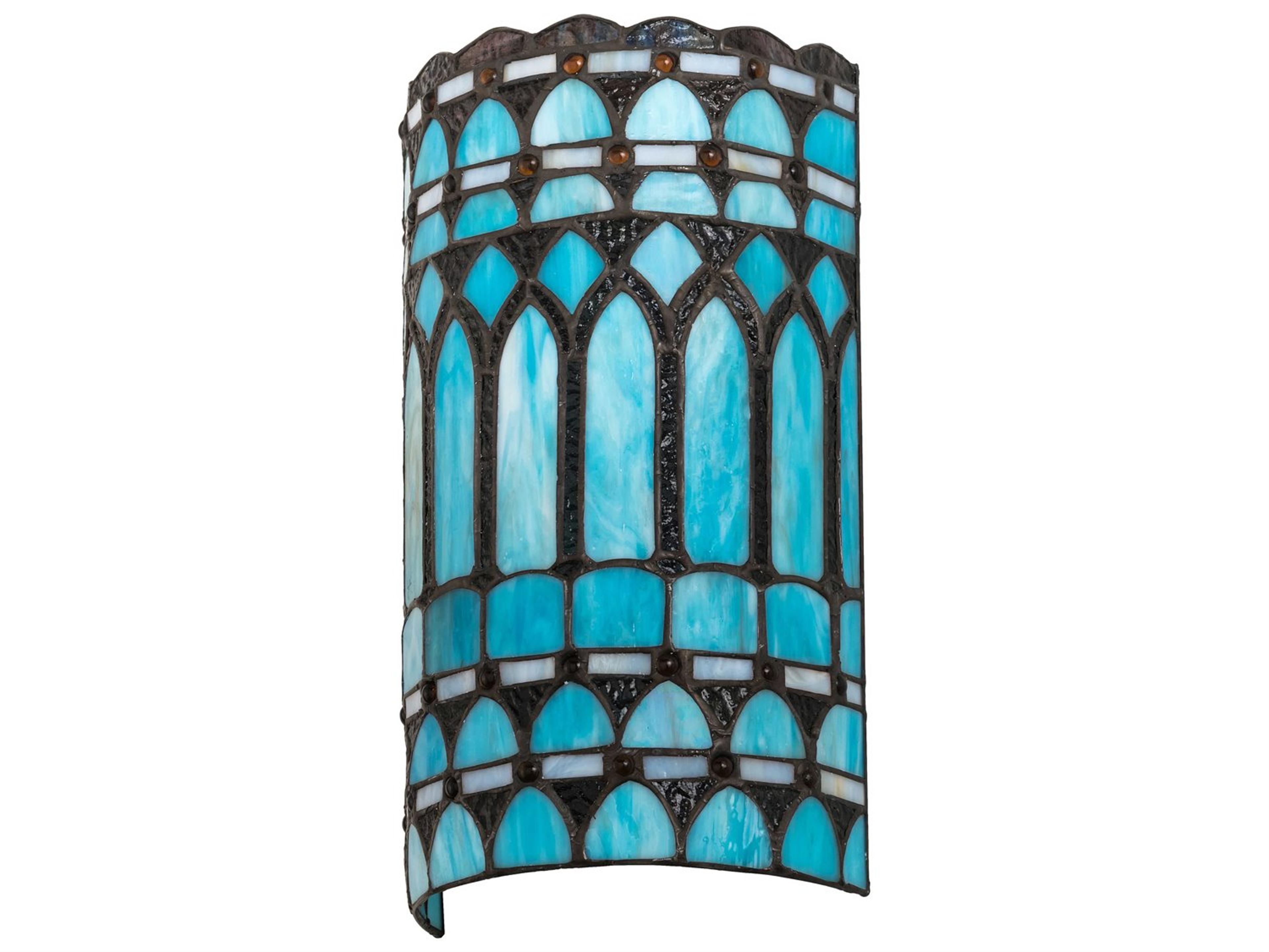 Meyda Tiffany 2-Light Black Glass Wall Sconce