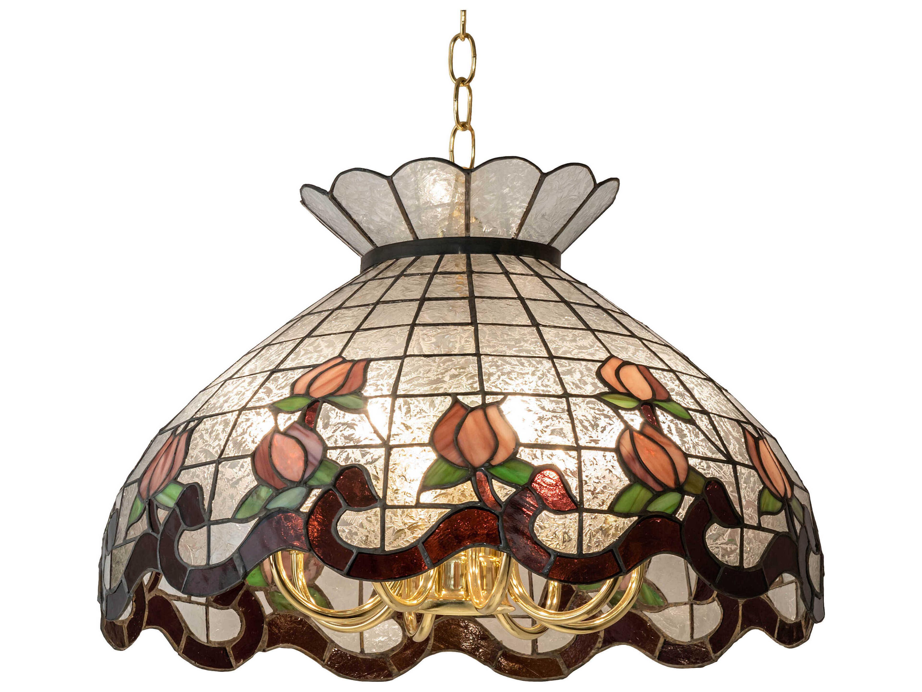 Roseborder 1 8-Light Gold Glass Tiffany Chandelier