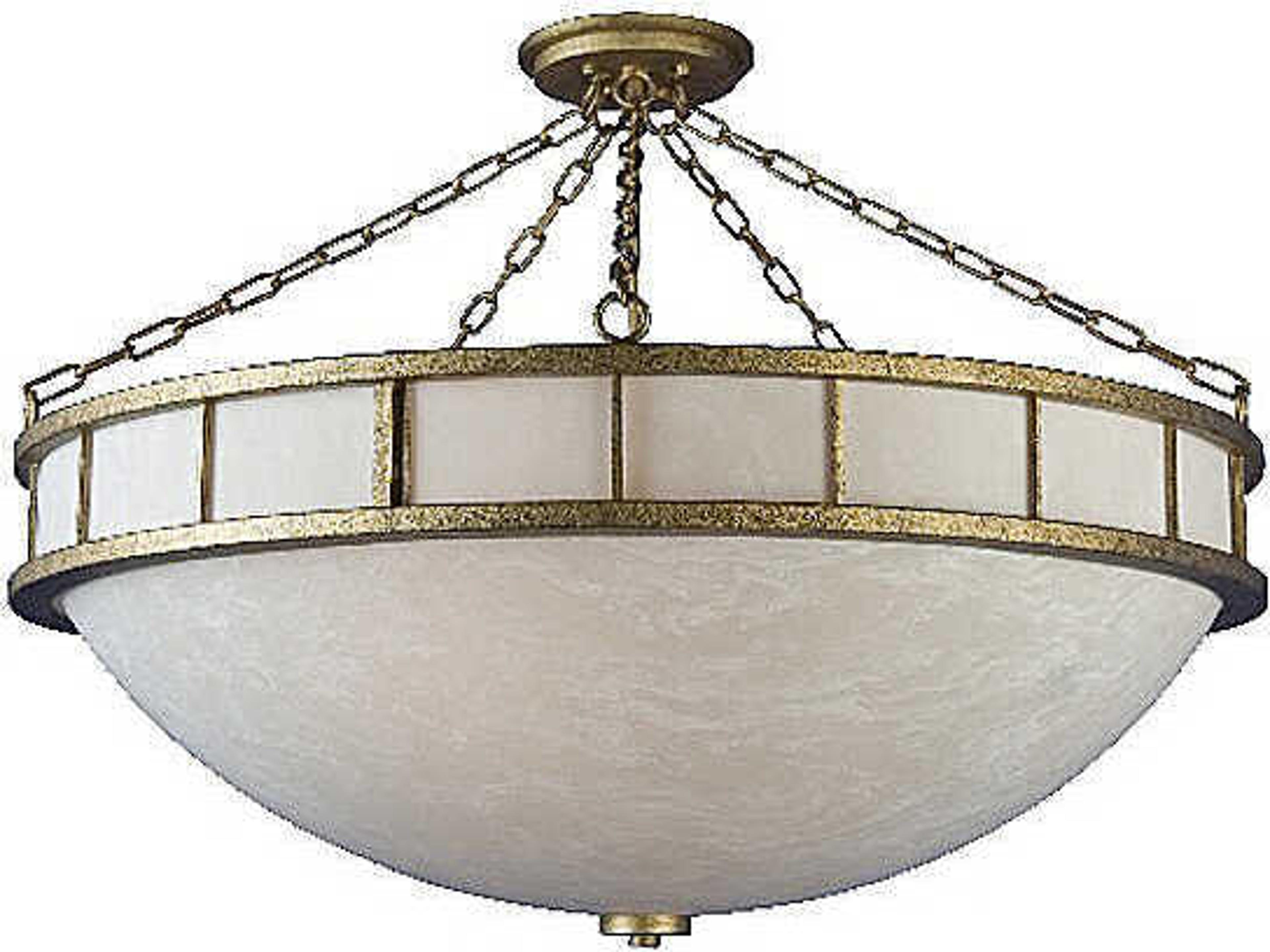Gold Glass Bowl Semi Flush Mount