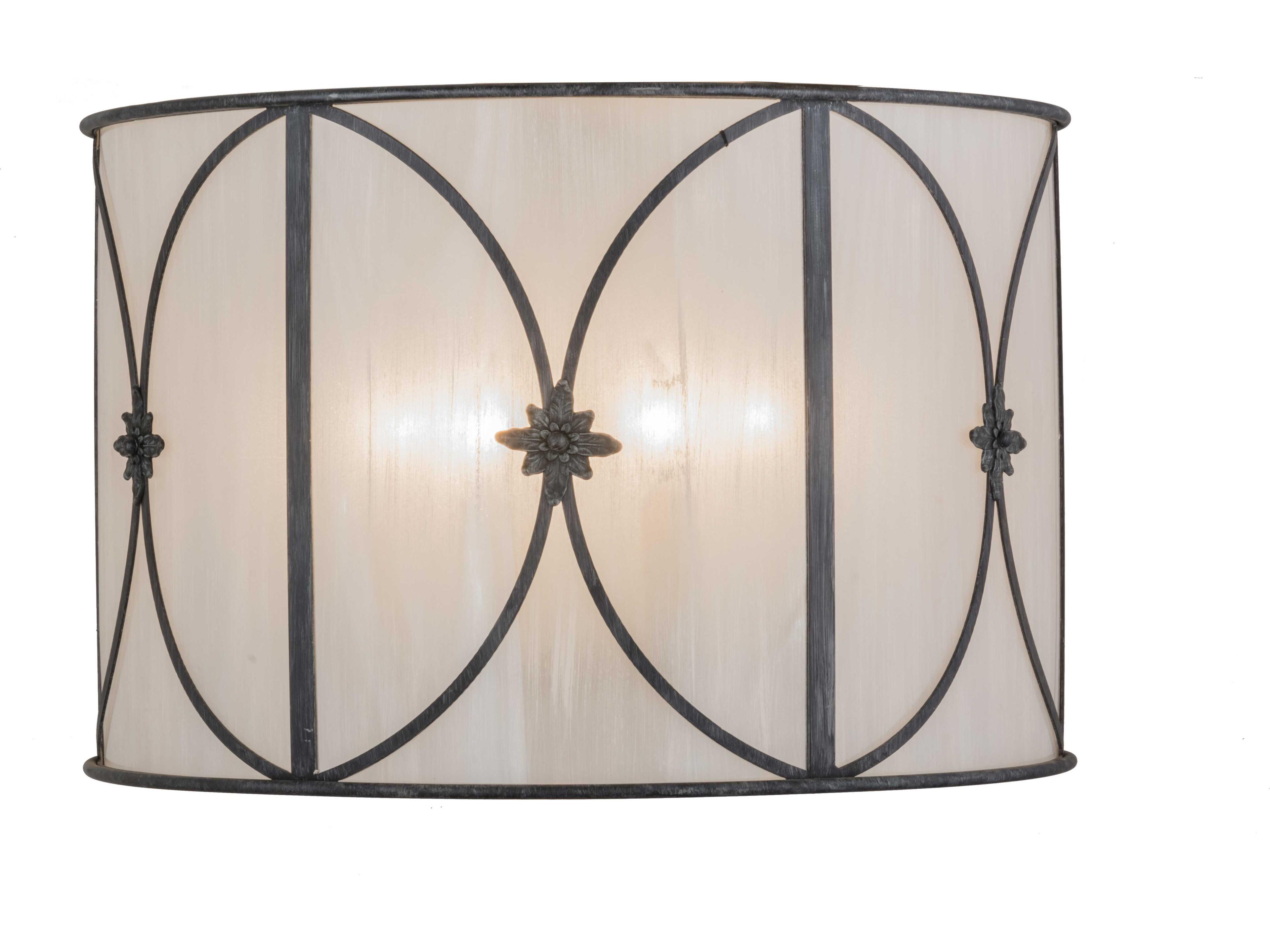 Meyda Penelope Antique Iron Gate Black Drum Pendant