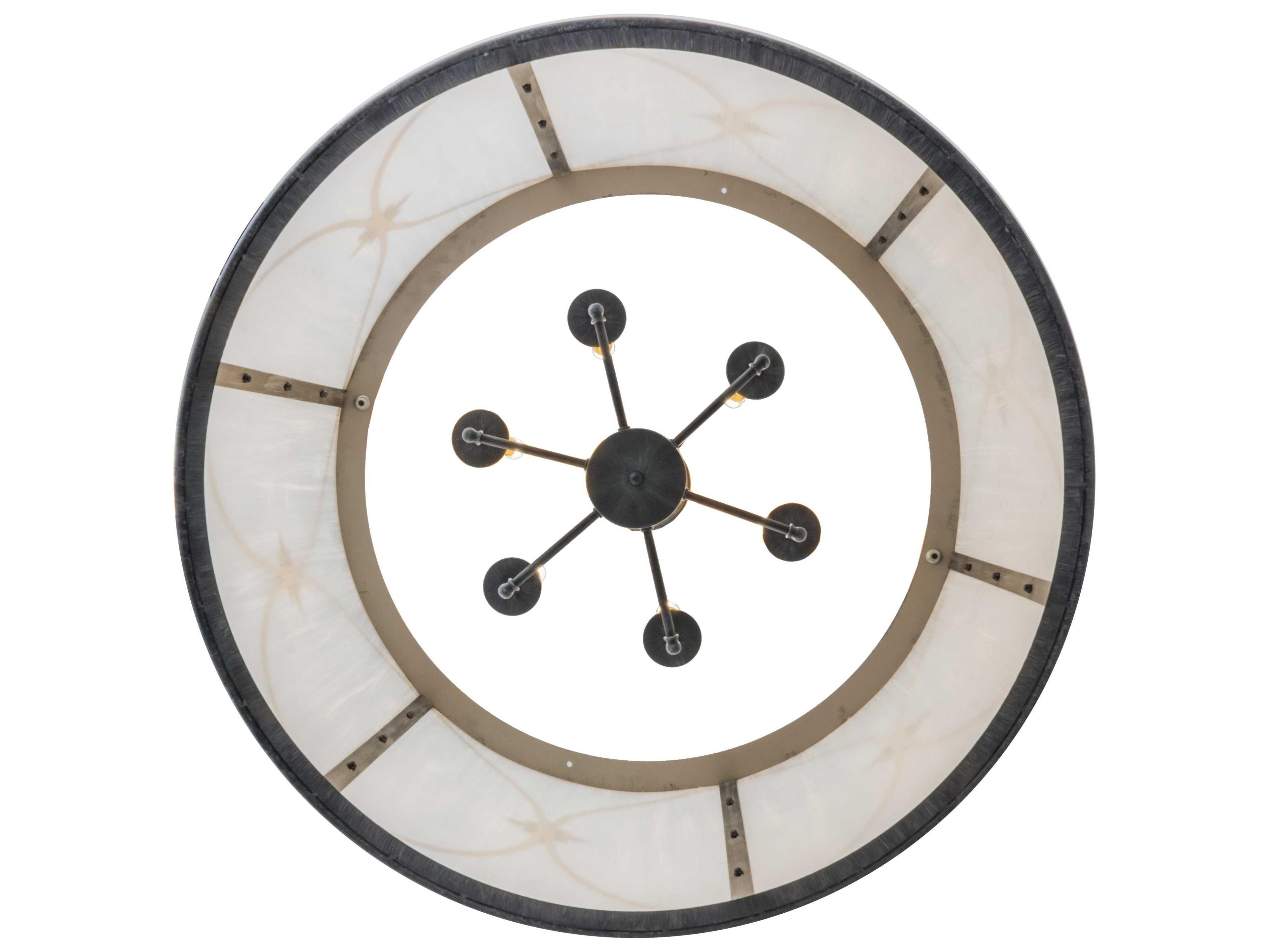 Meyda Penelope Antique Iron Gate Black Drum Pendant