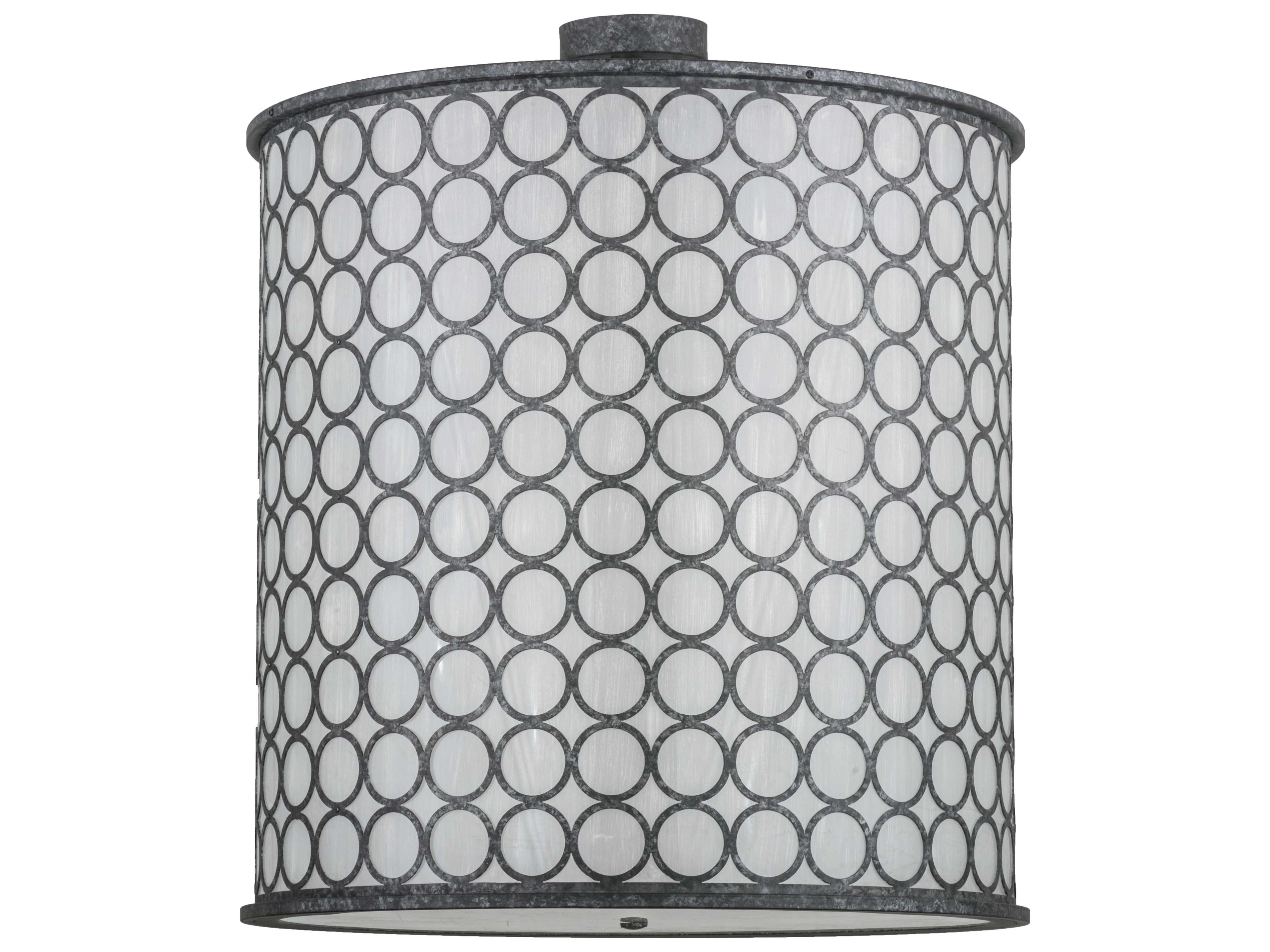 Meyda 8-Light Graphite Pewter Drum Pendant