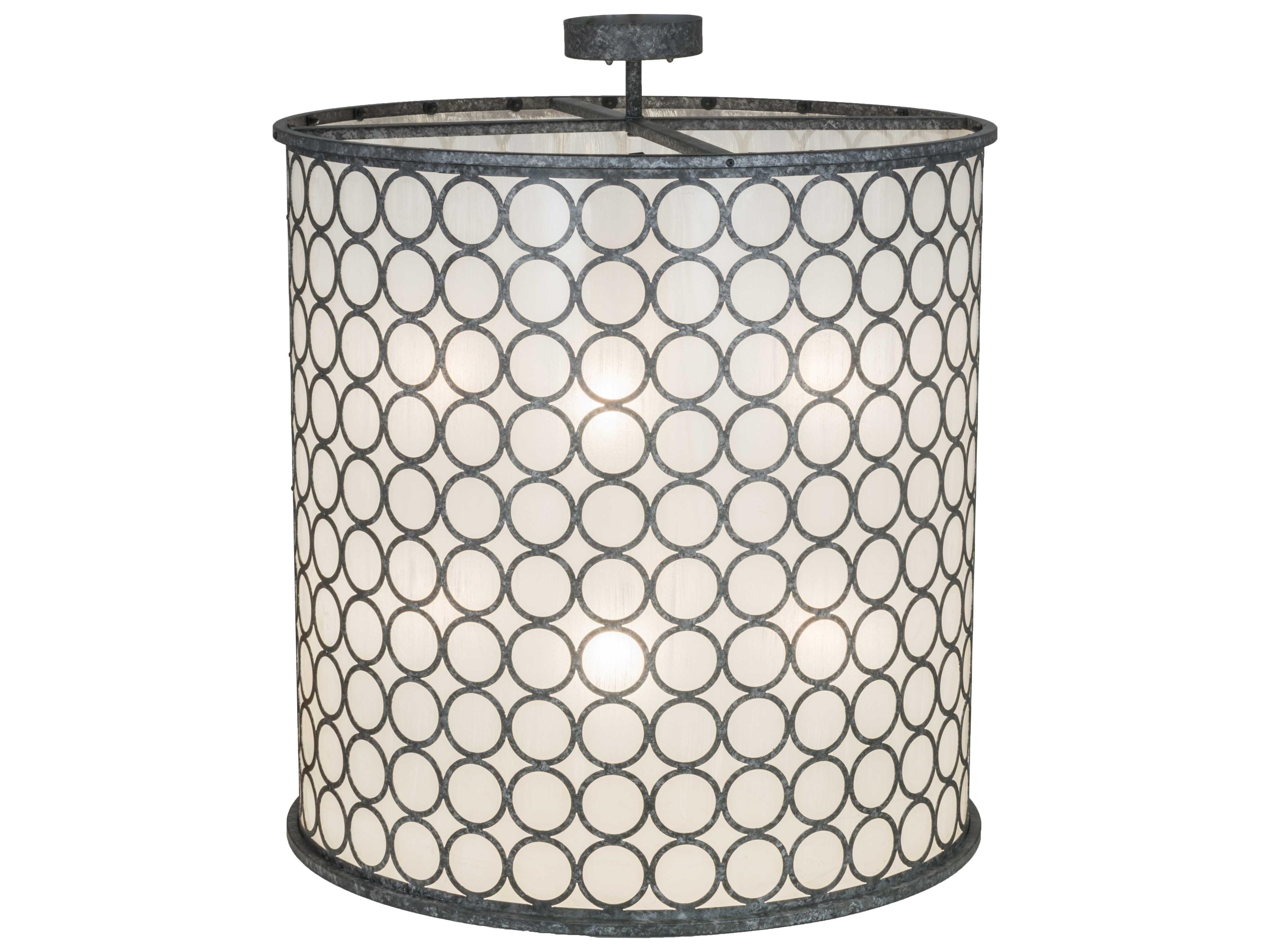 Meyda 8-Light Graphite Pewter Drum Pendant