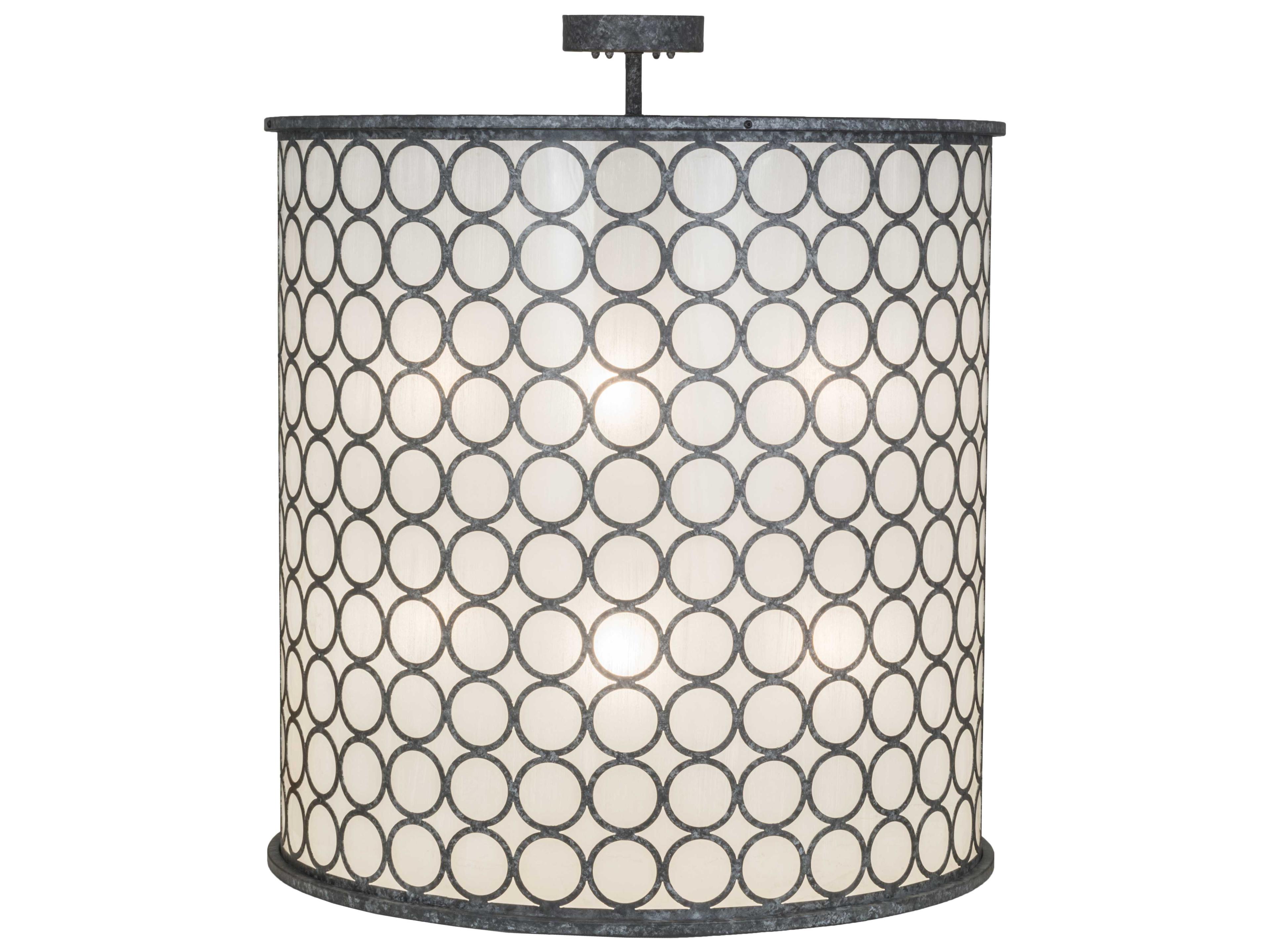 Meyda 8-Light Graphite Pewter Drum Pendant
