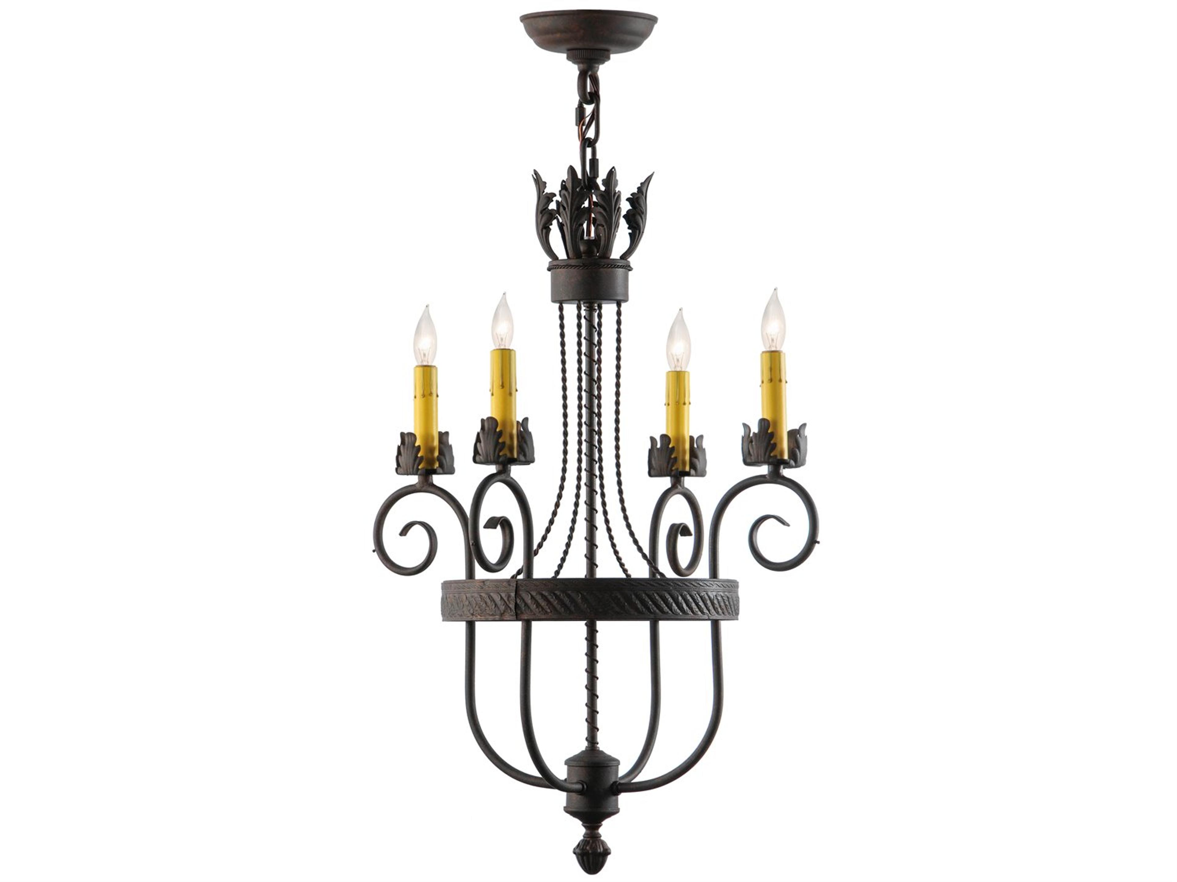 Antonia 4-Light Cajun Spice Textured Bronze Candelabra Chandelier