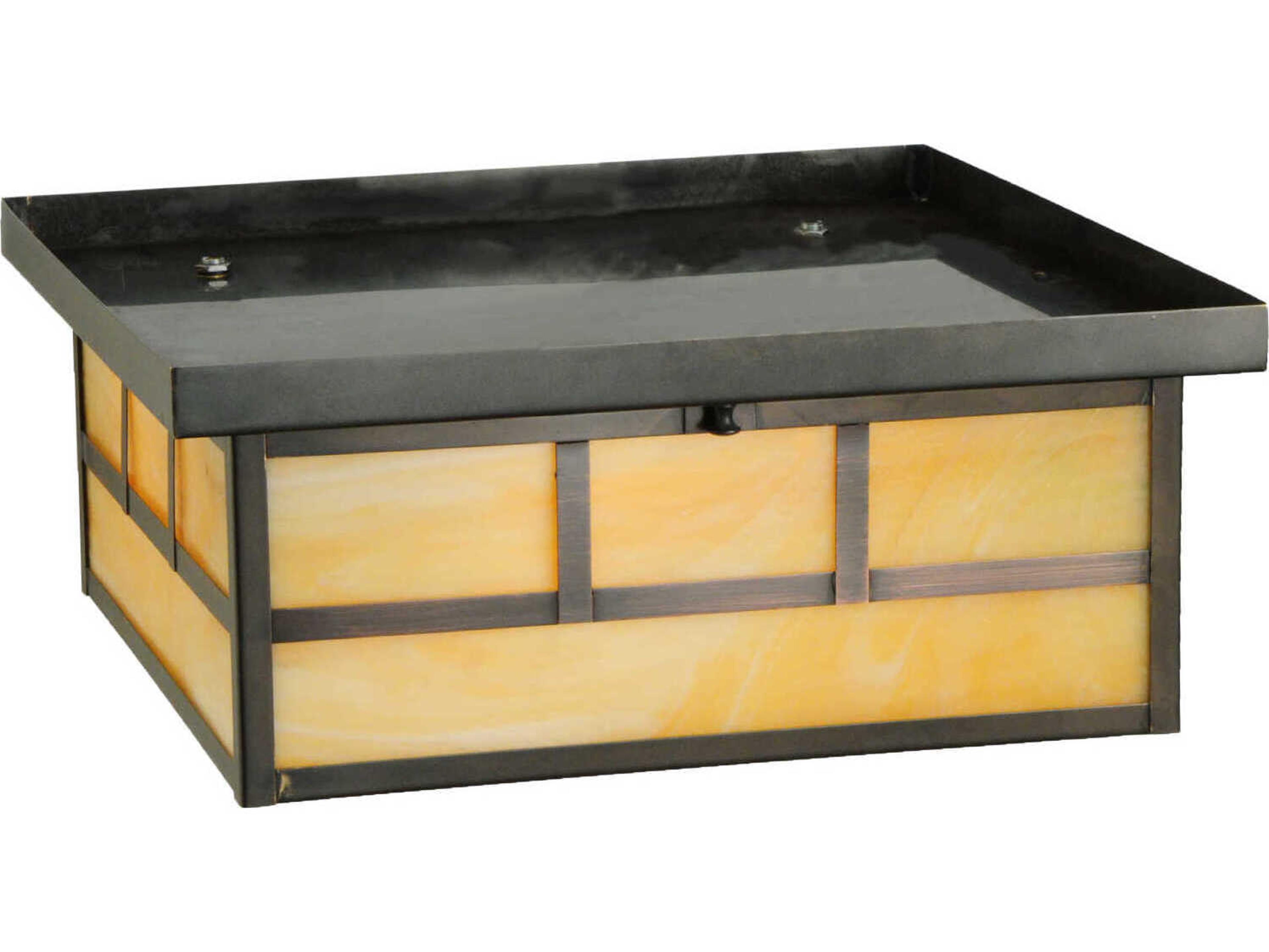 Meyda Double Bar Mission 4-Light Craftsman Brown Glass Flush Mount