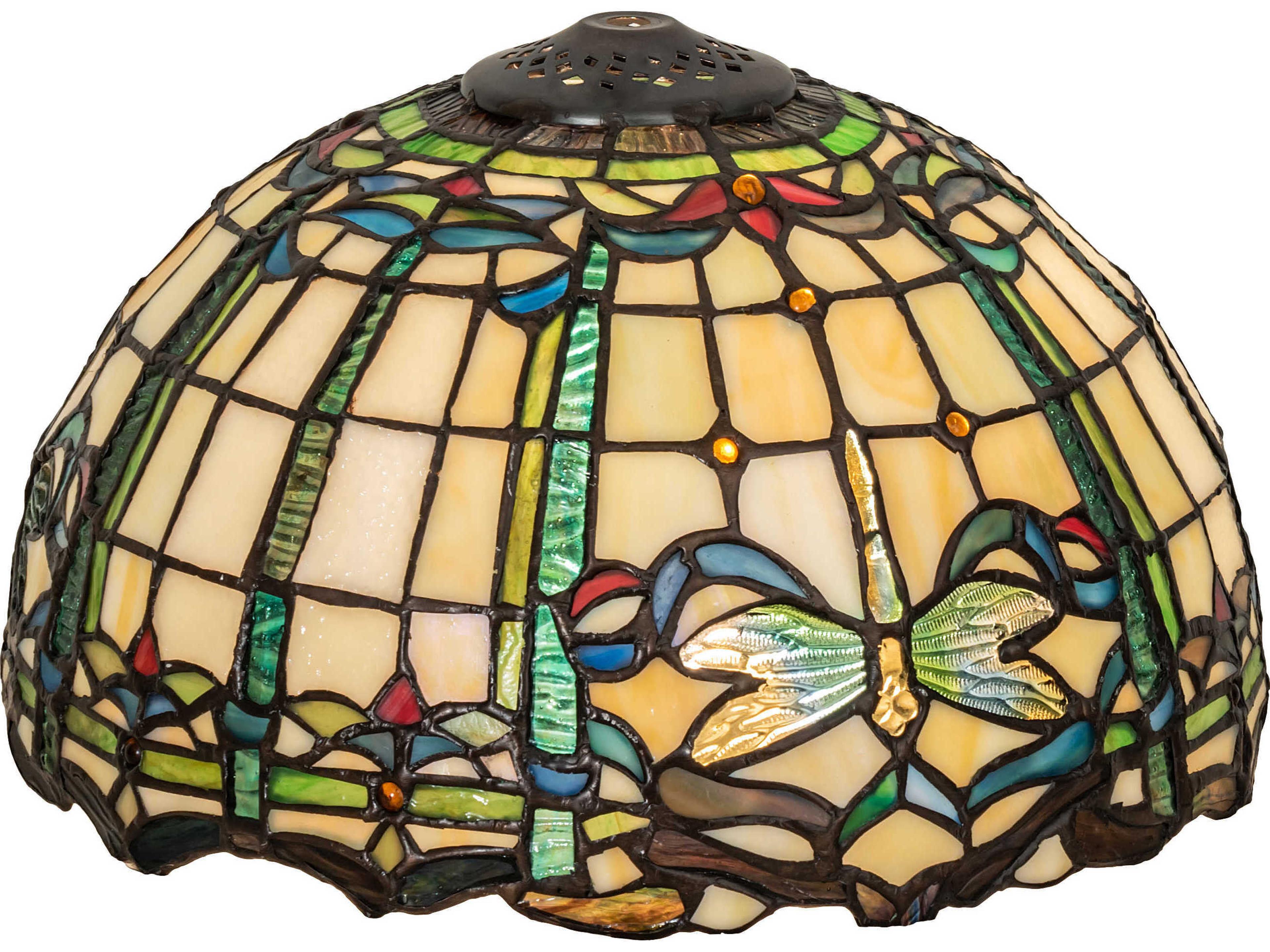 Ruby / Green / Blue 12" Tiffany Dragonfly Shade