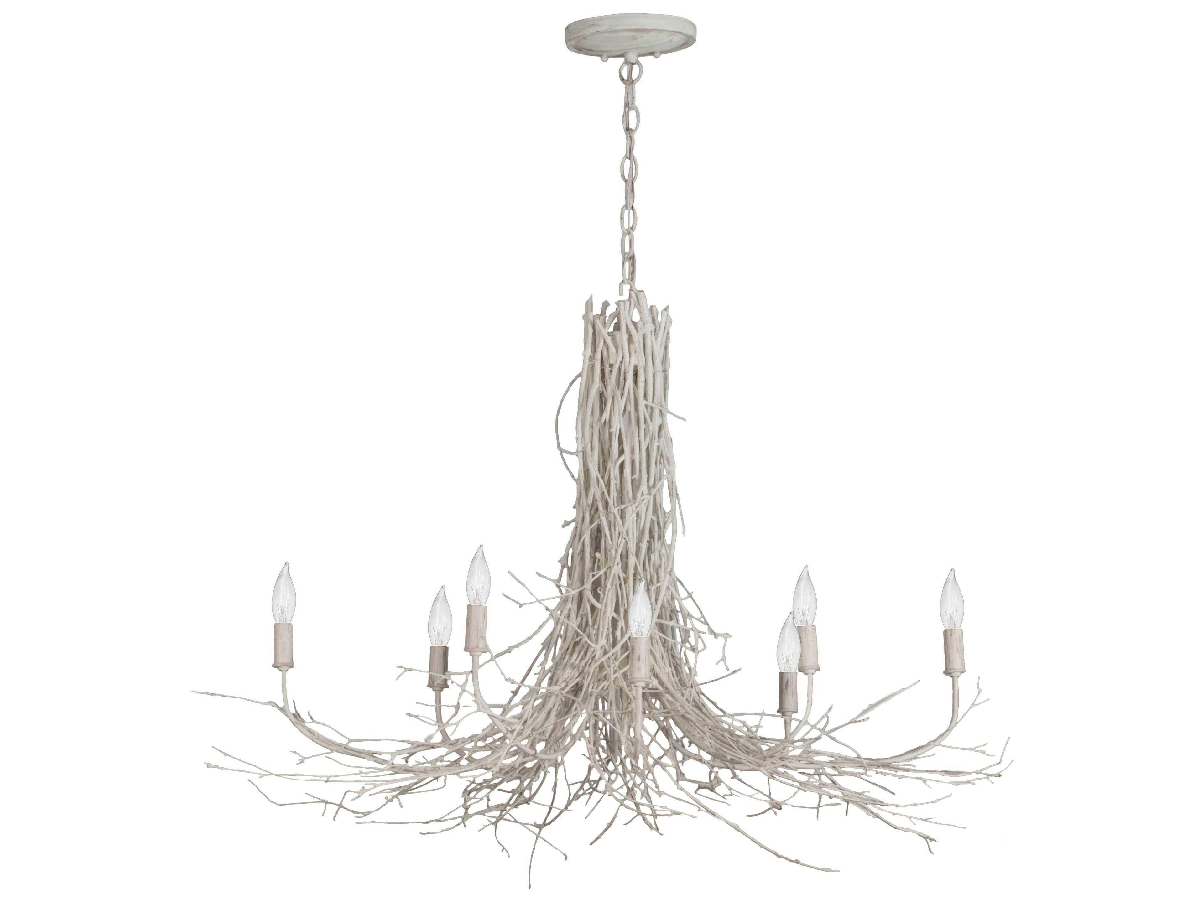 Meyda Twigs 8-Light Benjan Moore White Candelabra Chandelier
