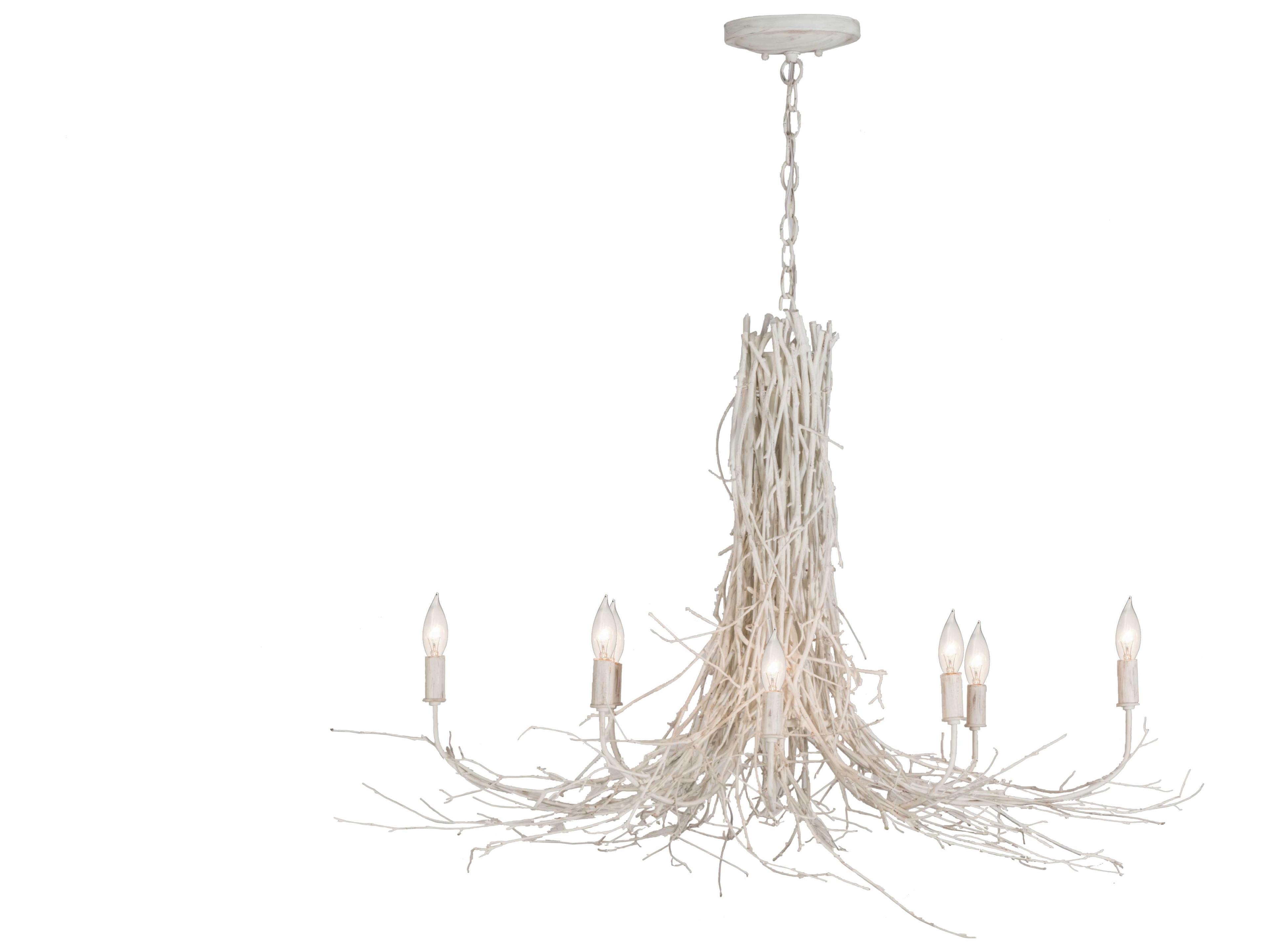 Meyda Twigs 8-Light Benjan Moore White Candelabra Chandelier
