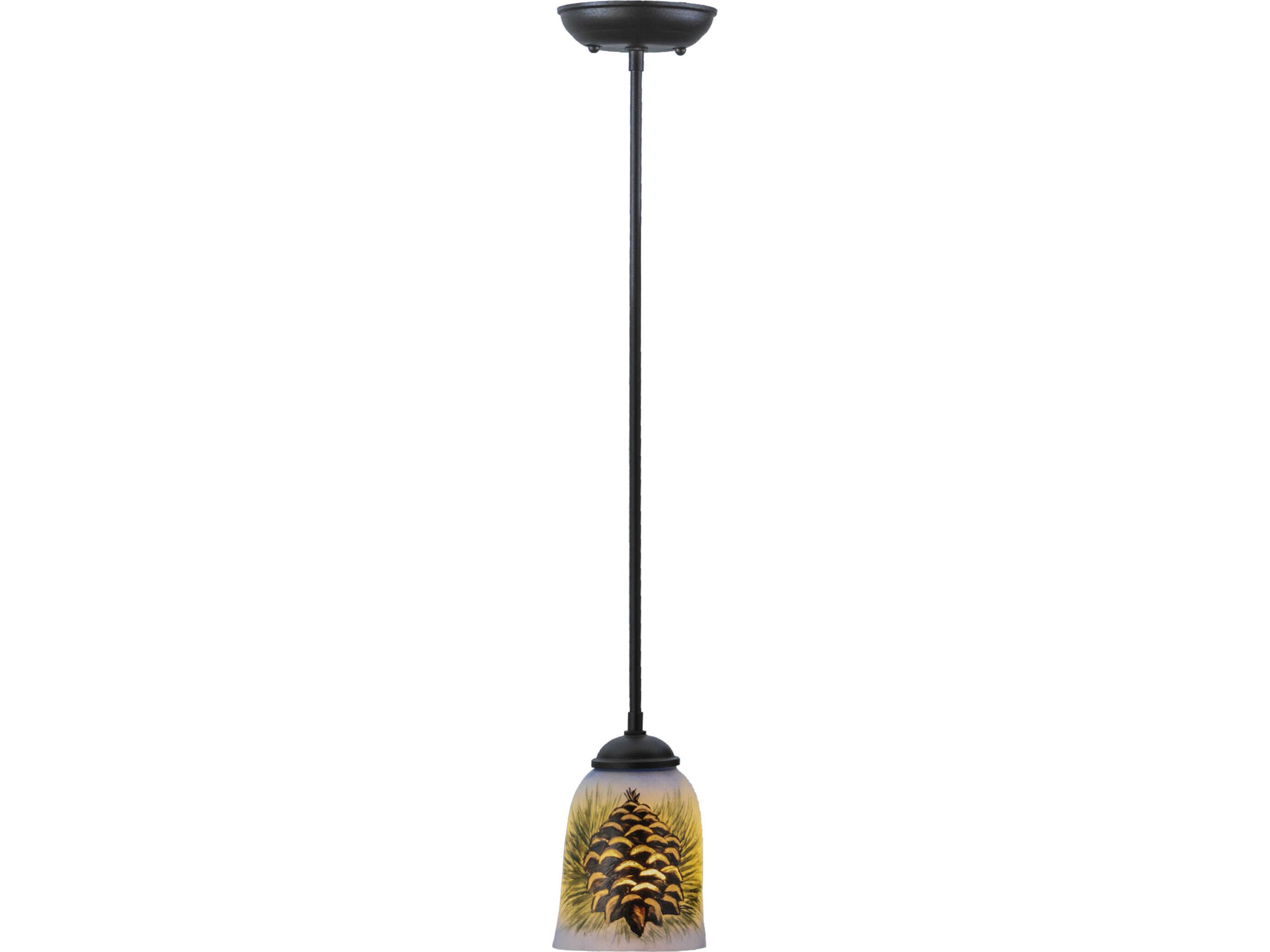 Pinecone 1-Light Black Traditional Mini Pendant