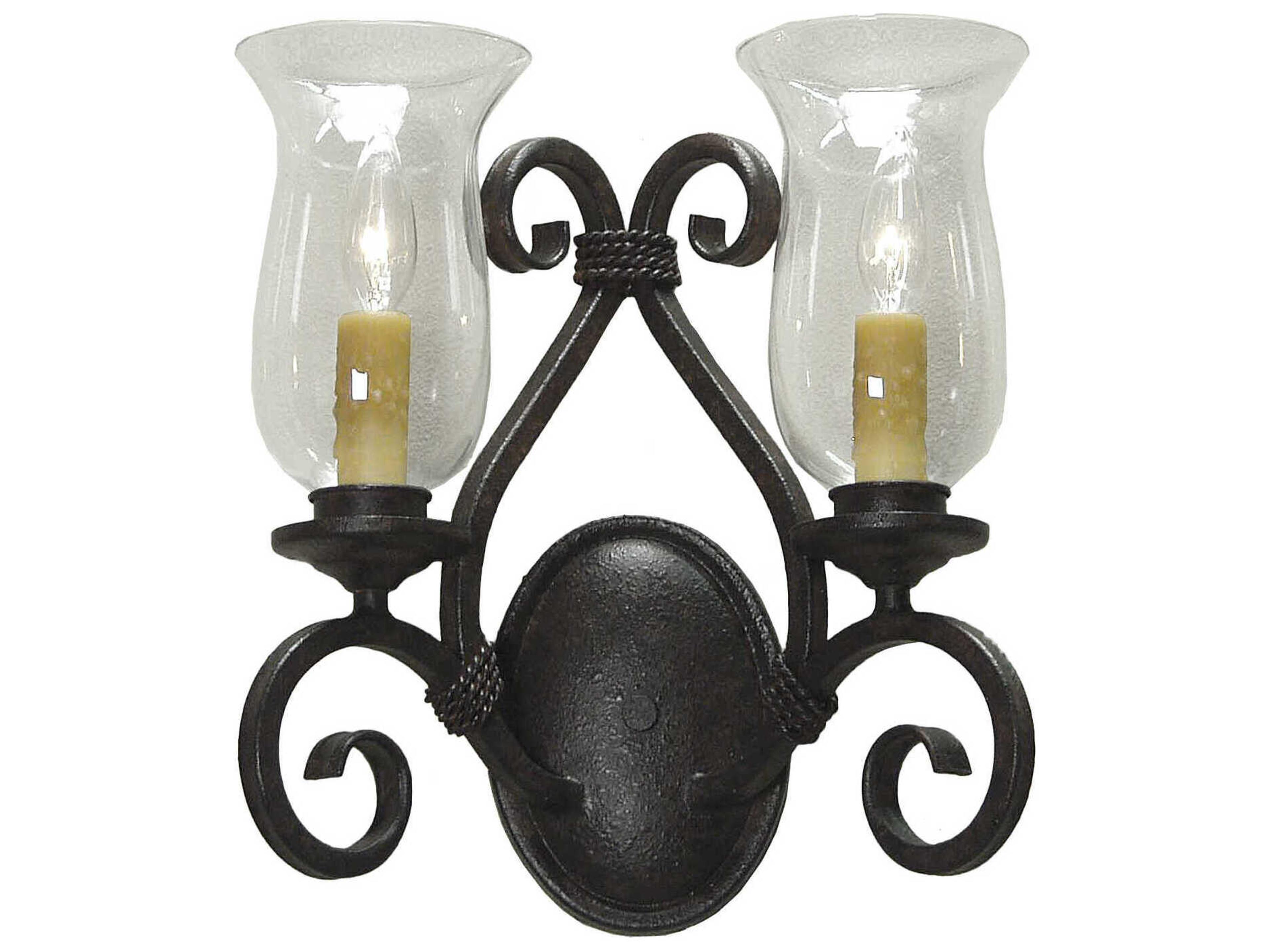Meyda 2-Light Black Glass Wall Sconce